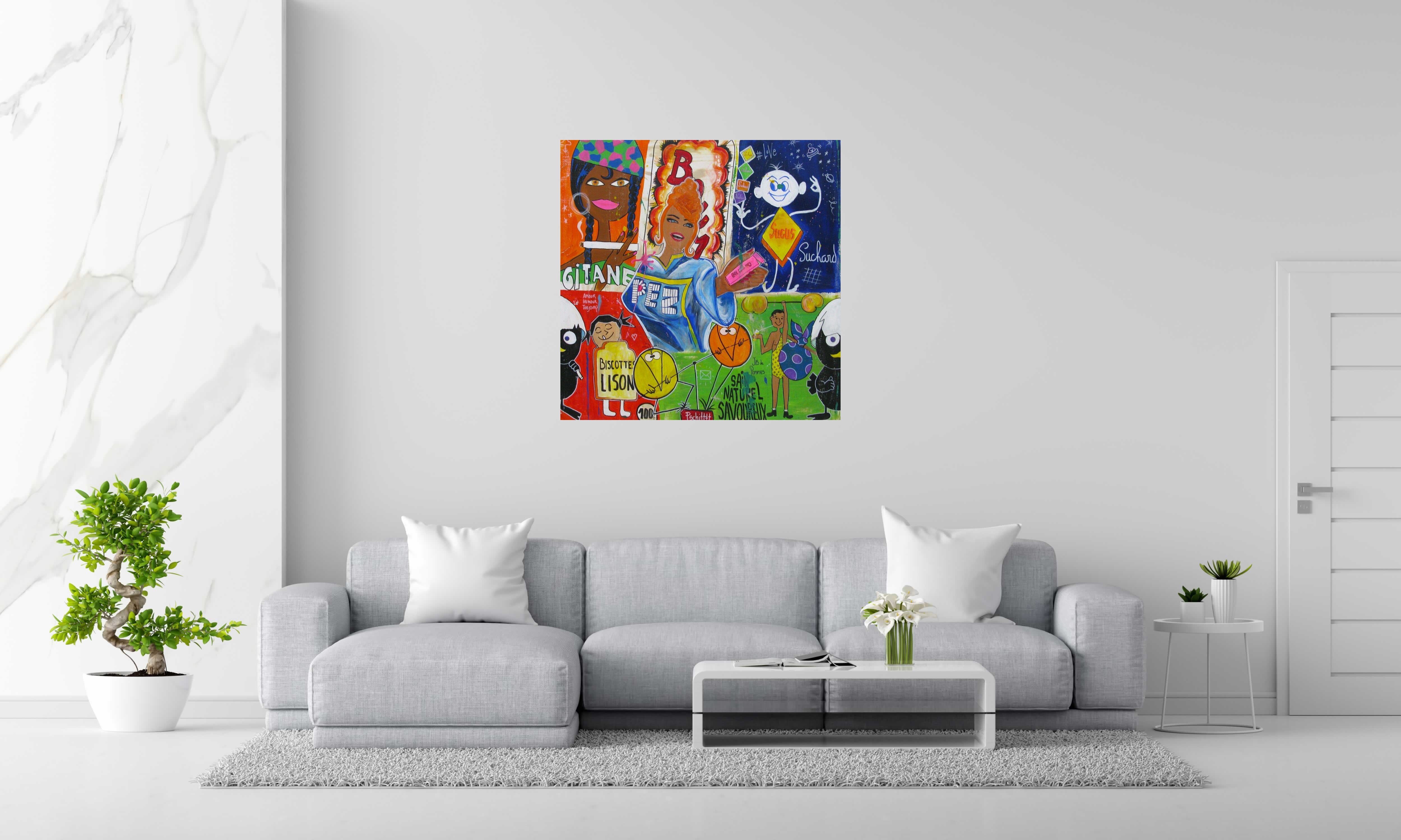 Tableau de CACOU a pour titre  PEZ style graphique dim : CACOUprix:850
