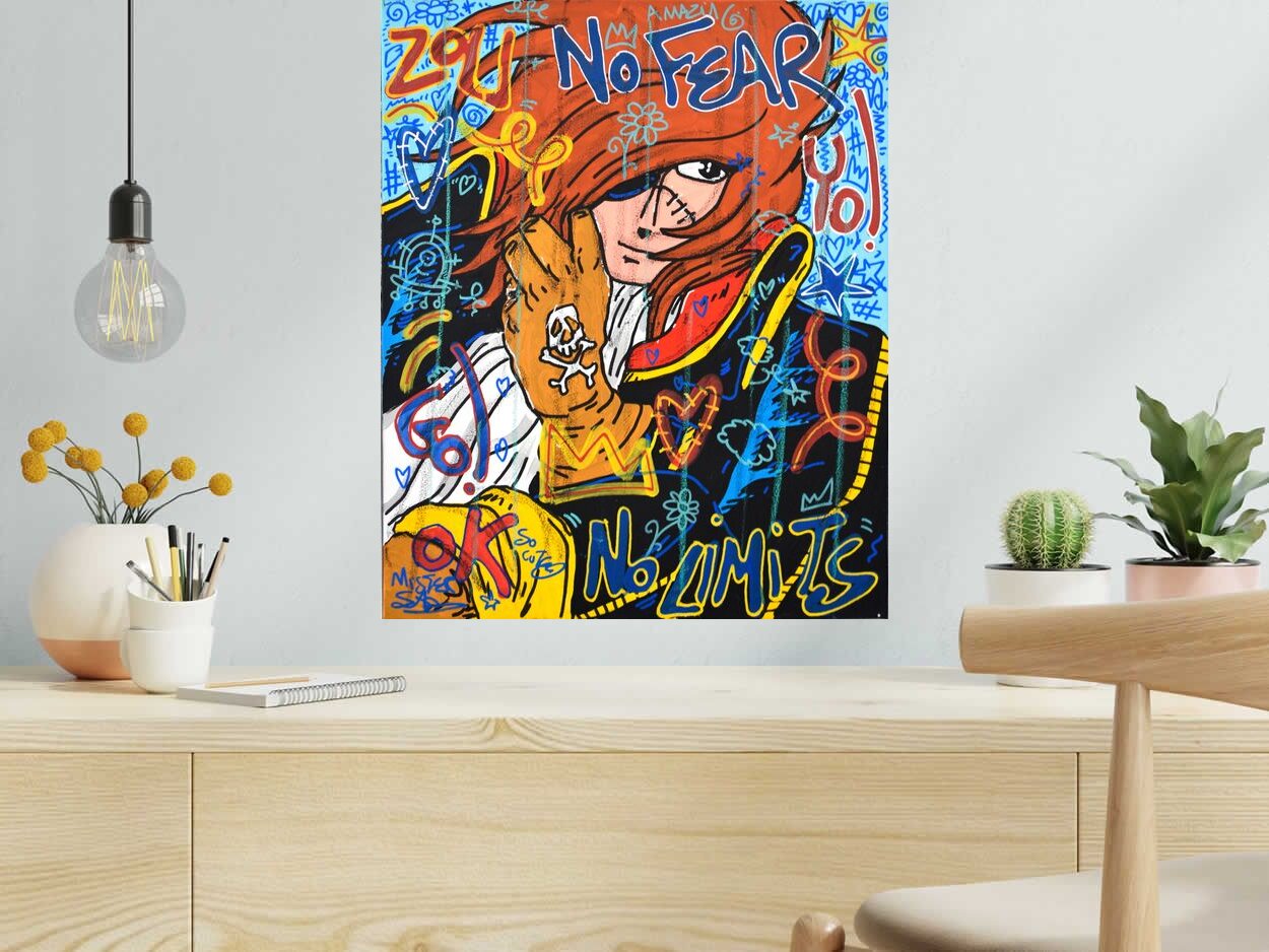 Tableau de RICO SAB a pour titre  No fear Albator style street pop art dim : RICO SABprix:260