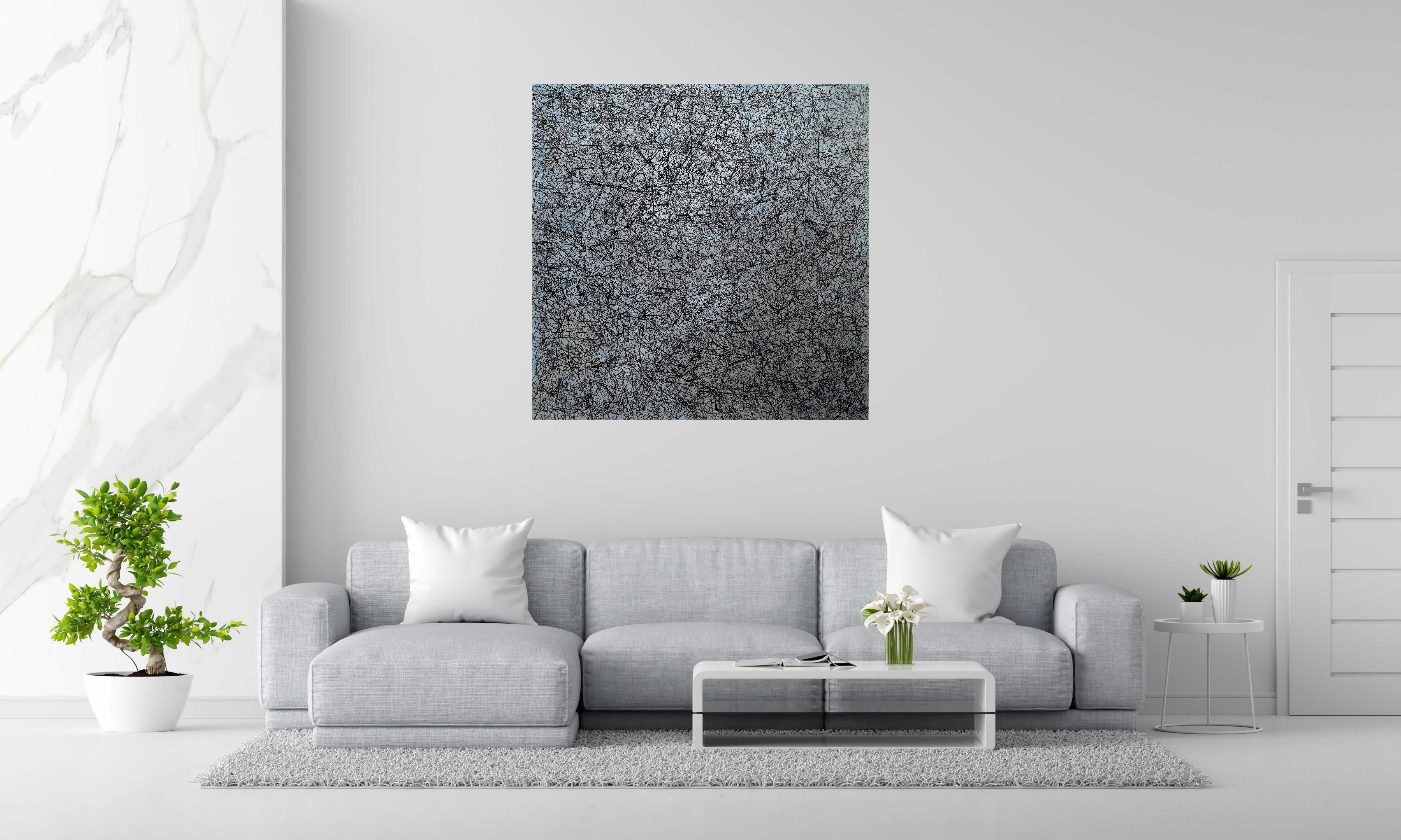 Tableau de NASH a pour titre  Blue ice style abstrait dim : NASHprix:1400