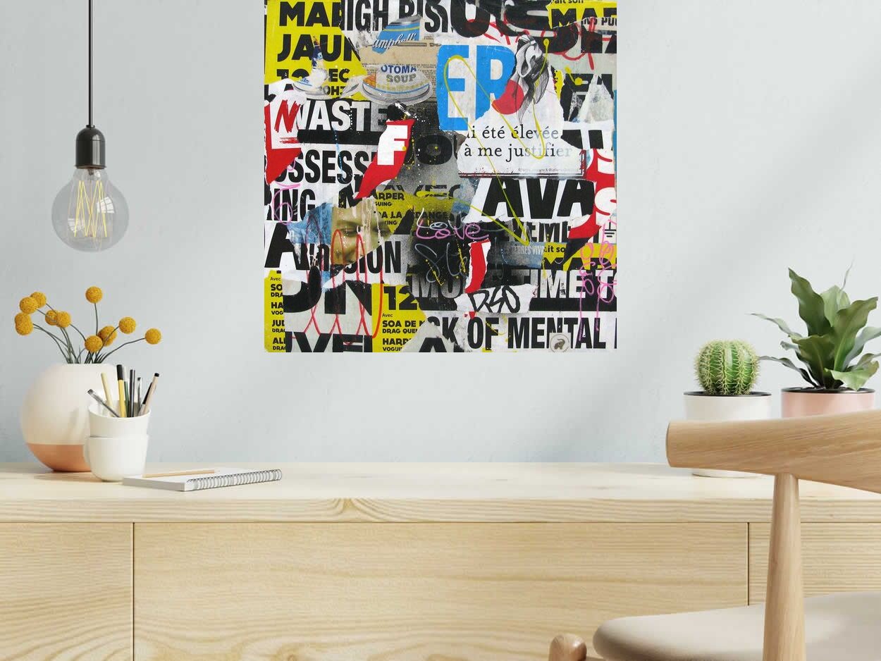 Tableau de PODKOL a pour titre  Mental style street art dim : PODKOLprix:200