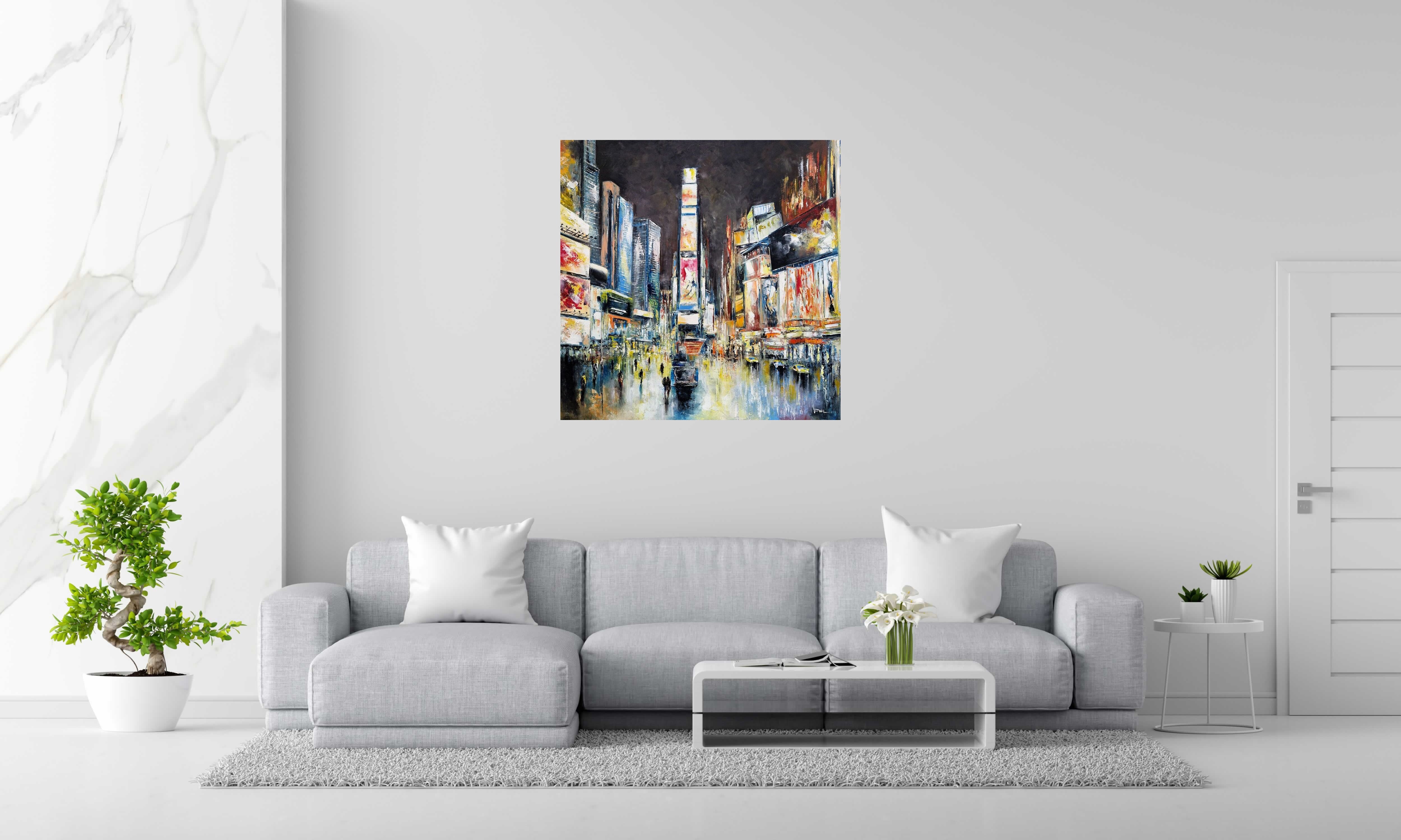 Tableau de PHIL a pour titre  Shining Time Square - NY style figuratif dim : PHILprix:850