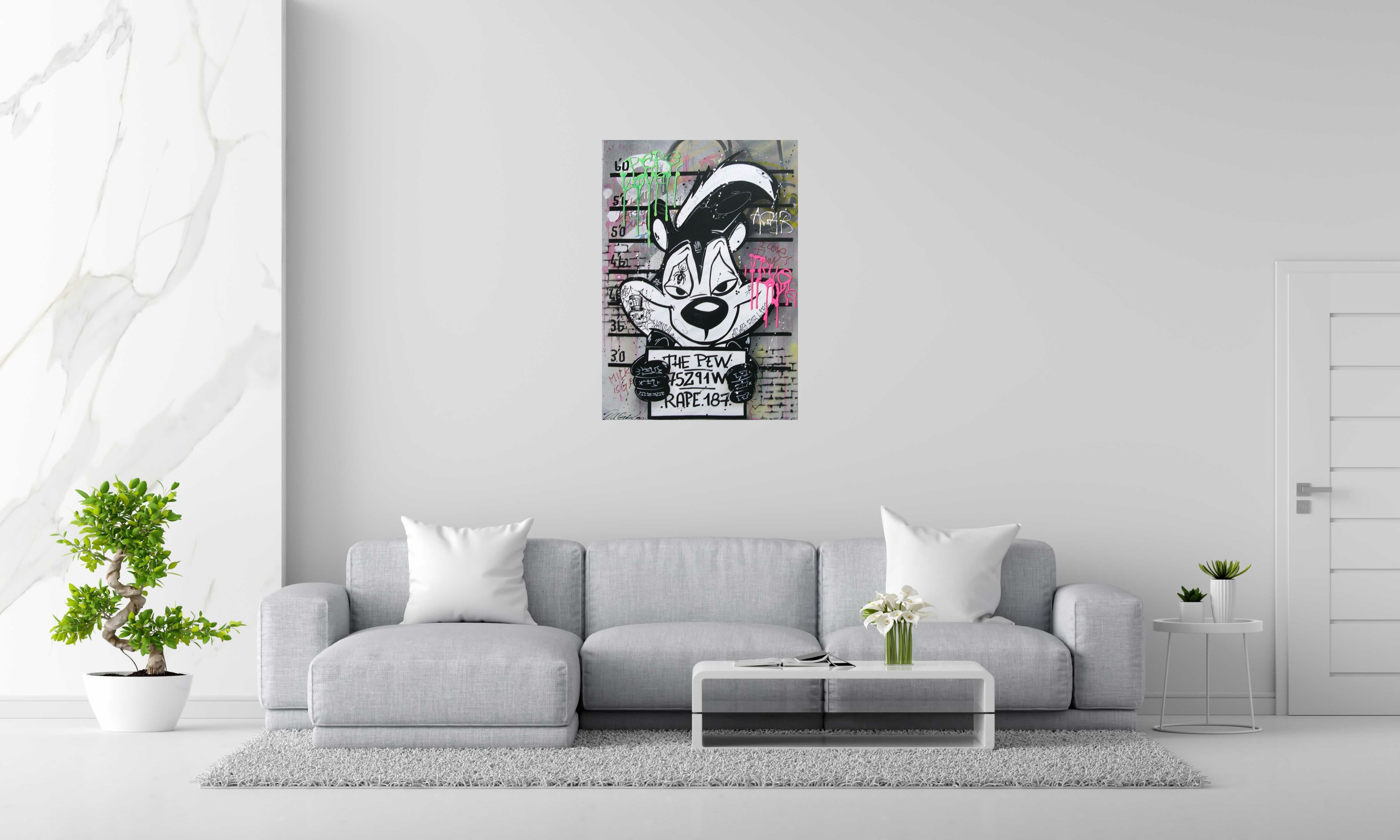Tableau de JUG a pour titre  love and jail style street pop art dim : JUGprix:700