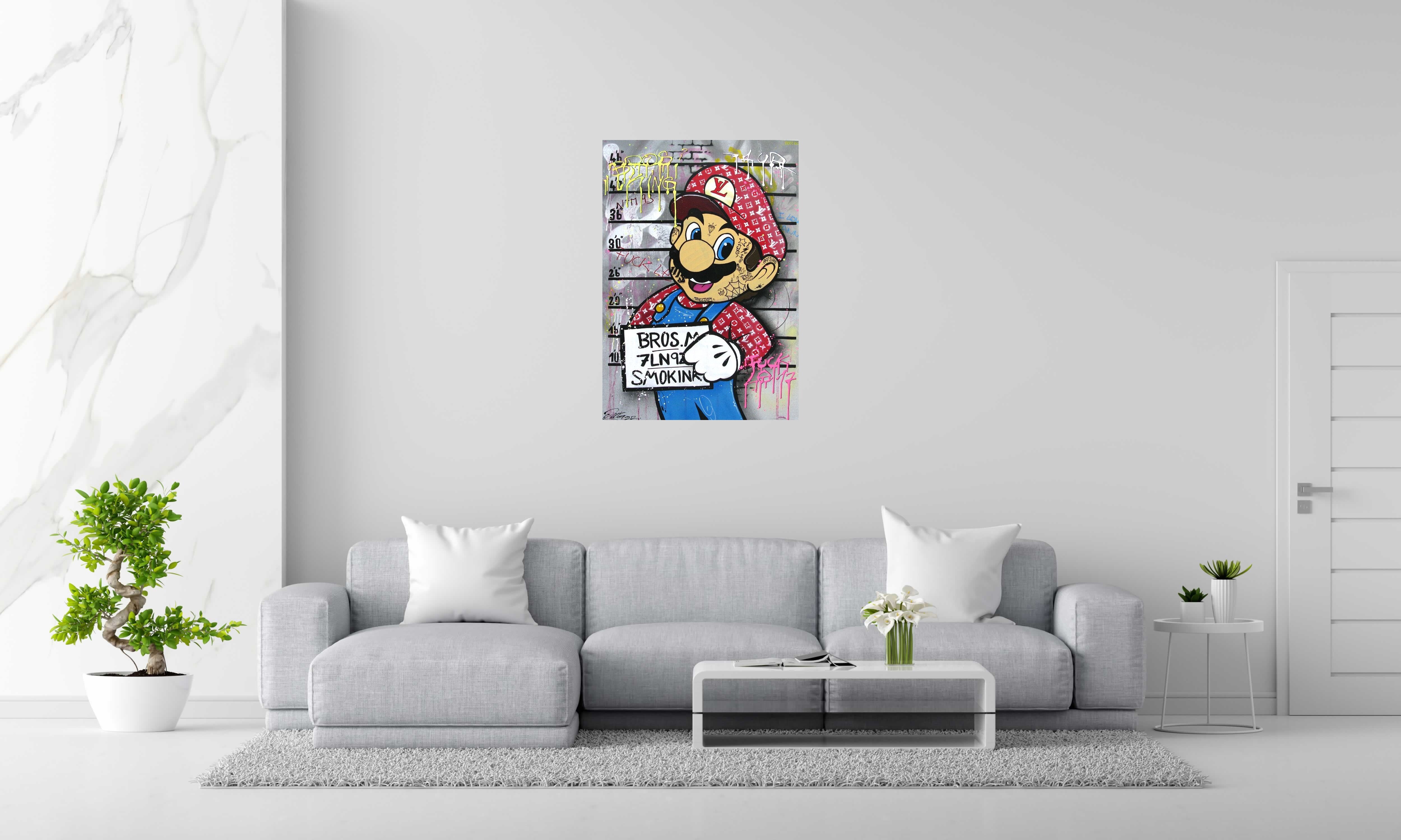 Tableau de JUG a pour titre  MARIO & LUIGITON style street pop art dim : JUGprix:700