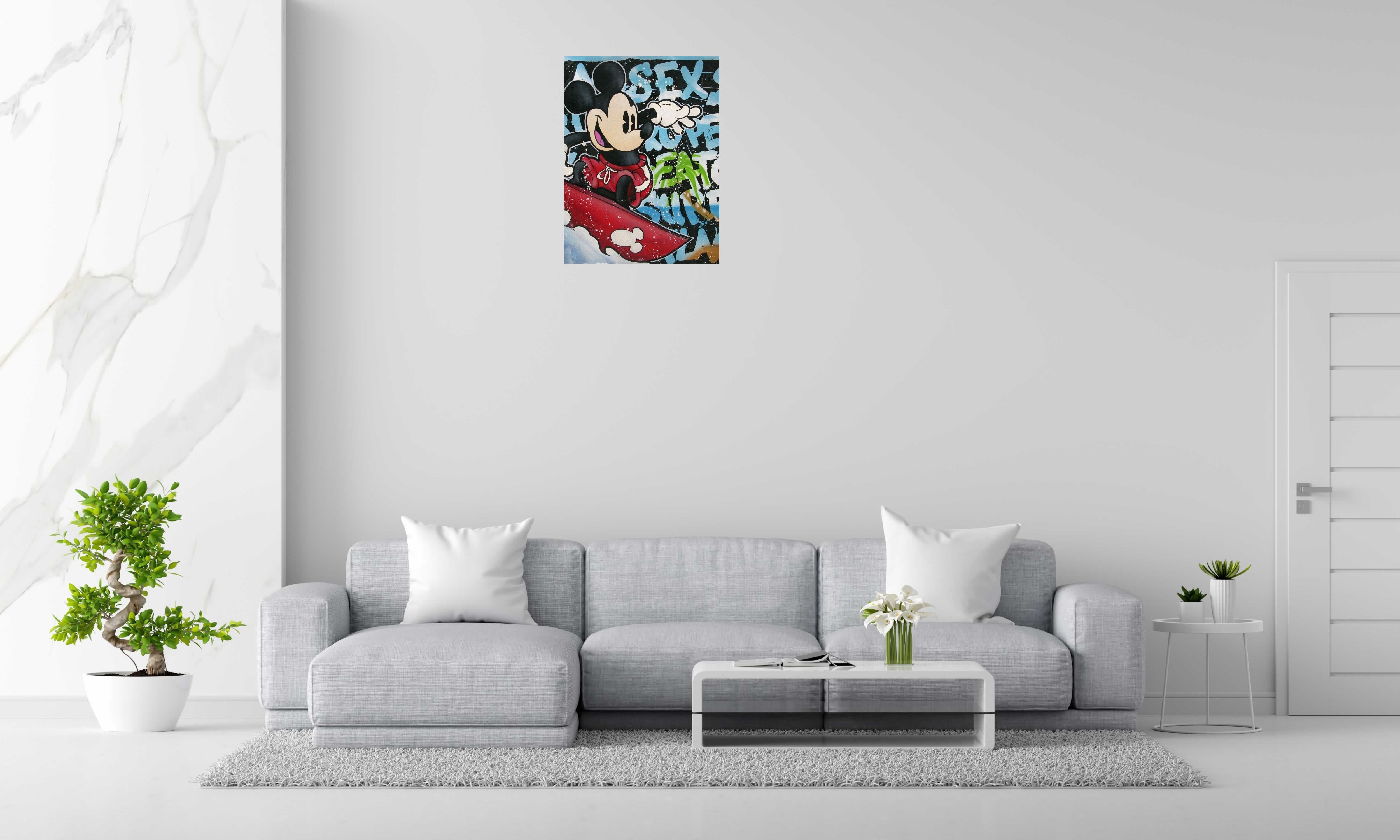 Tableau de JUG a pour titre  MICKEY SURFING style street pop art dim : JUGprix:1000