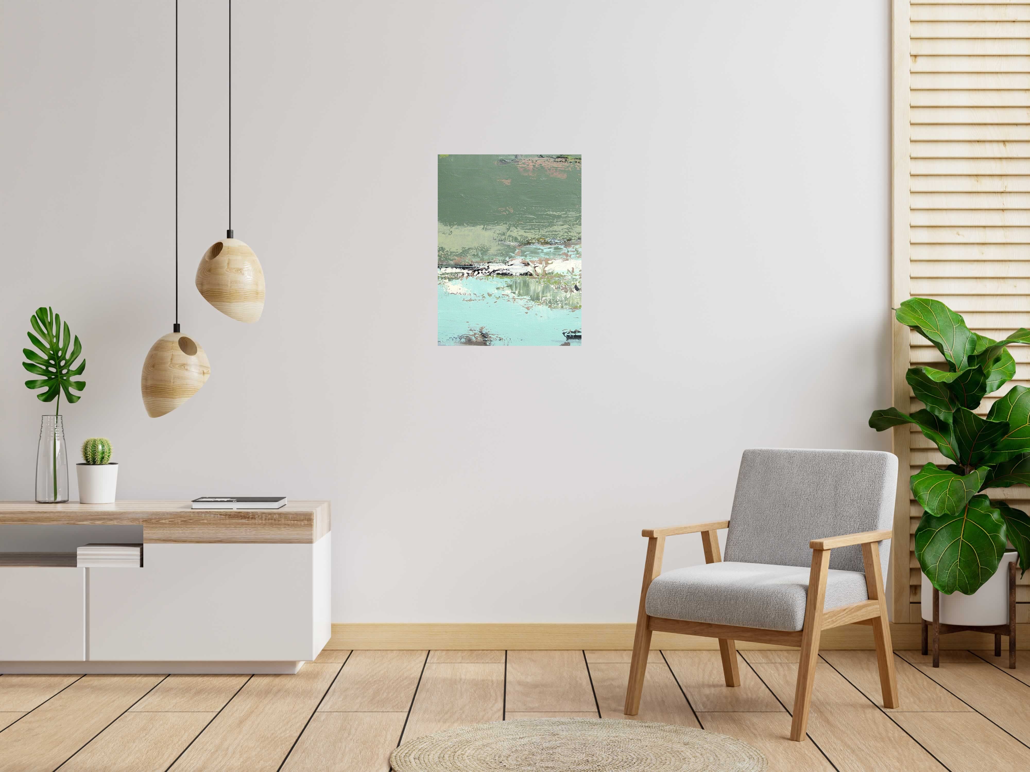 Tableau de TANIA CARRARA a pour titre  NUANCES KAKI style abstrait dim : TANIA CARRARAprix:590