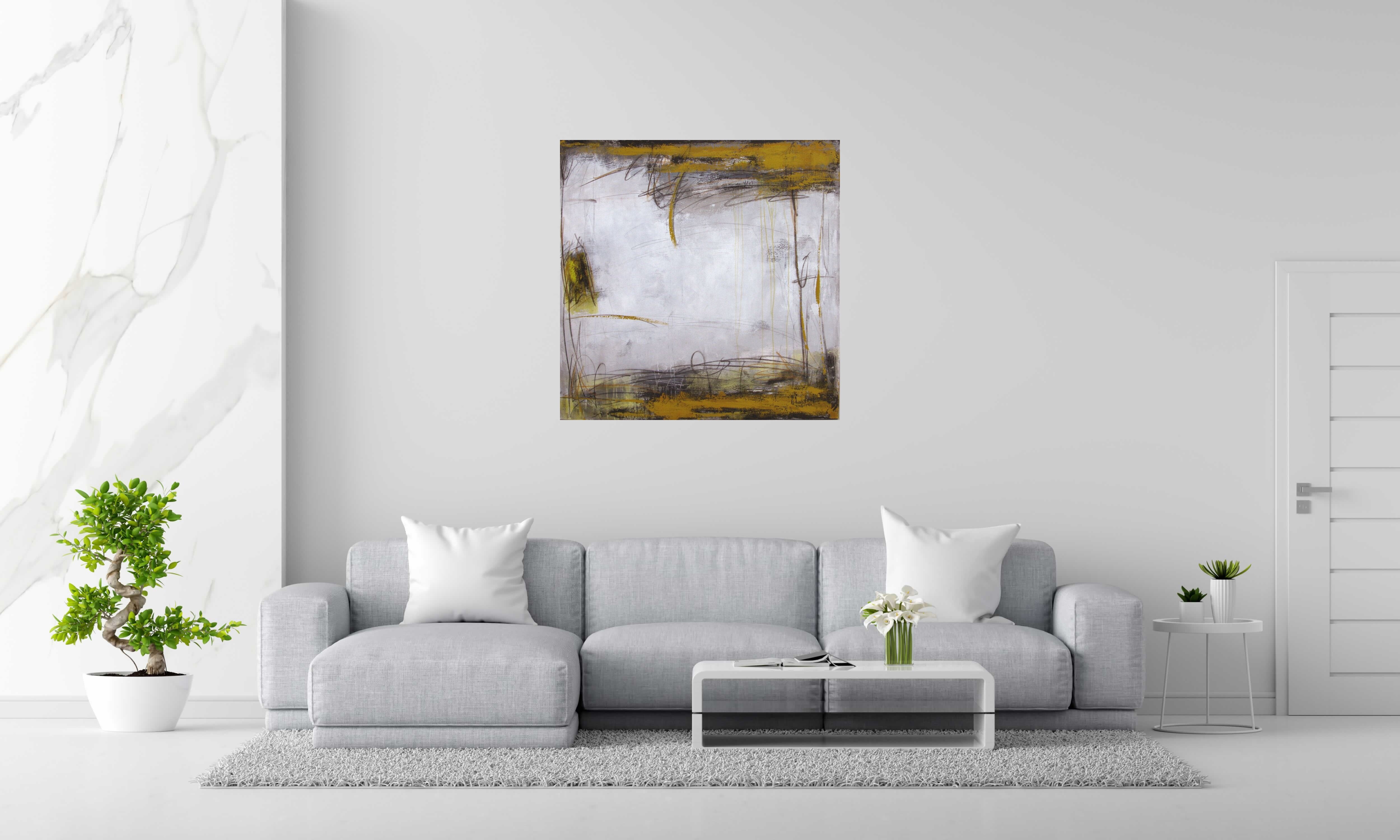 Tableau de TANIA CARRARA a pour titre  NUANCES OCRE JAUNE style abstrait dim : TANIA CARRARAprix:1100