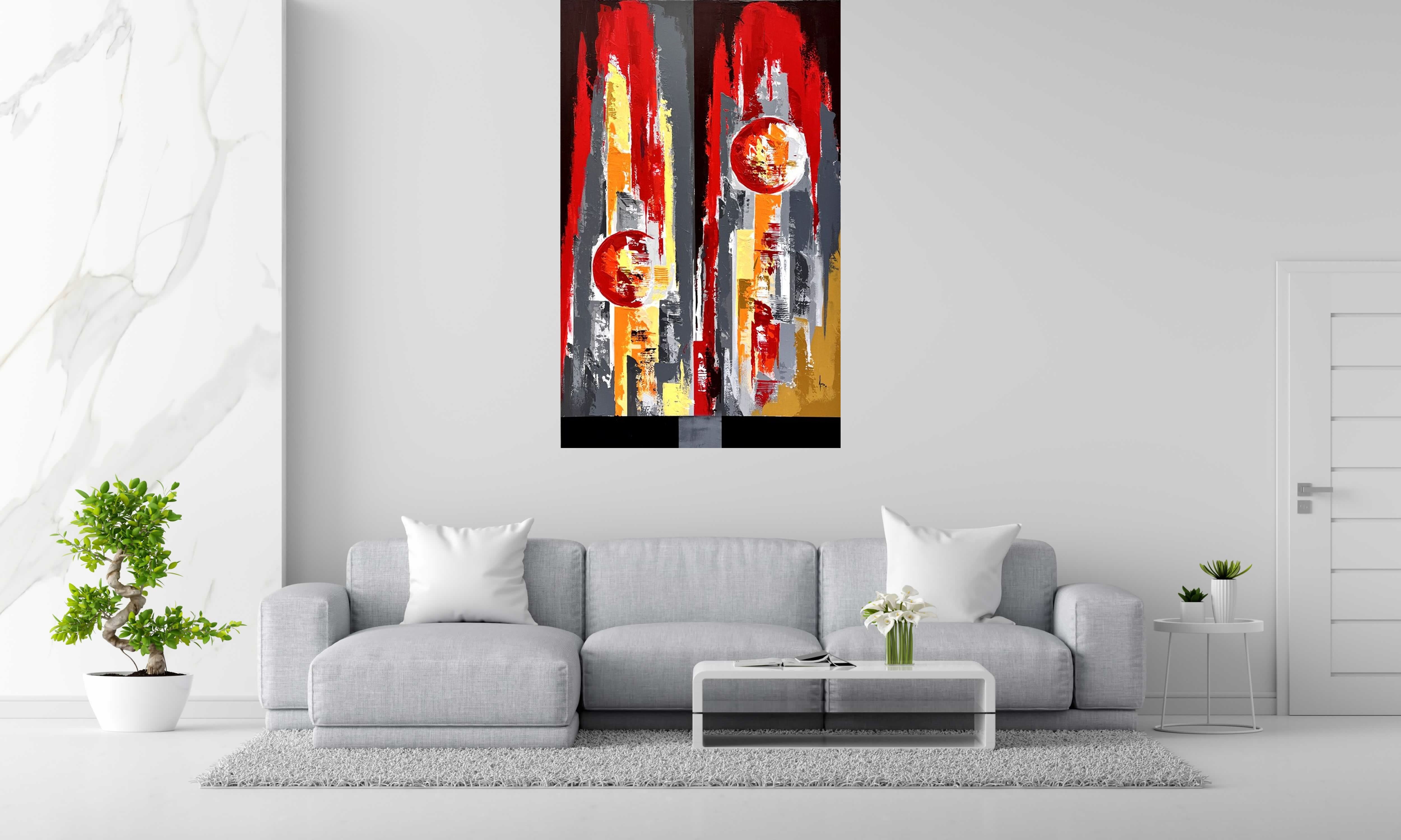 Tableau de FARID AMRAR a pour titre  Peinture abstraite : Tout feu tout flamme style abstrait dim : FARID AMRARprix:1300