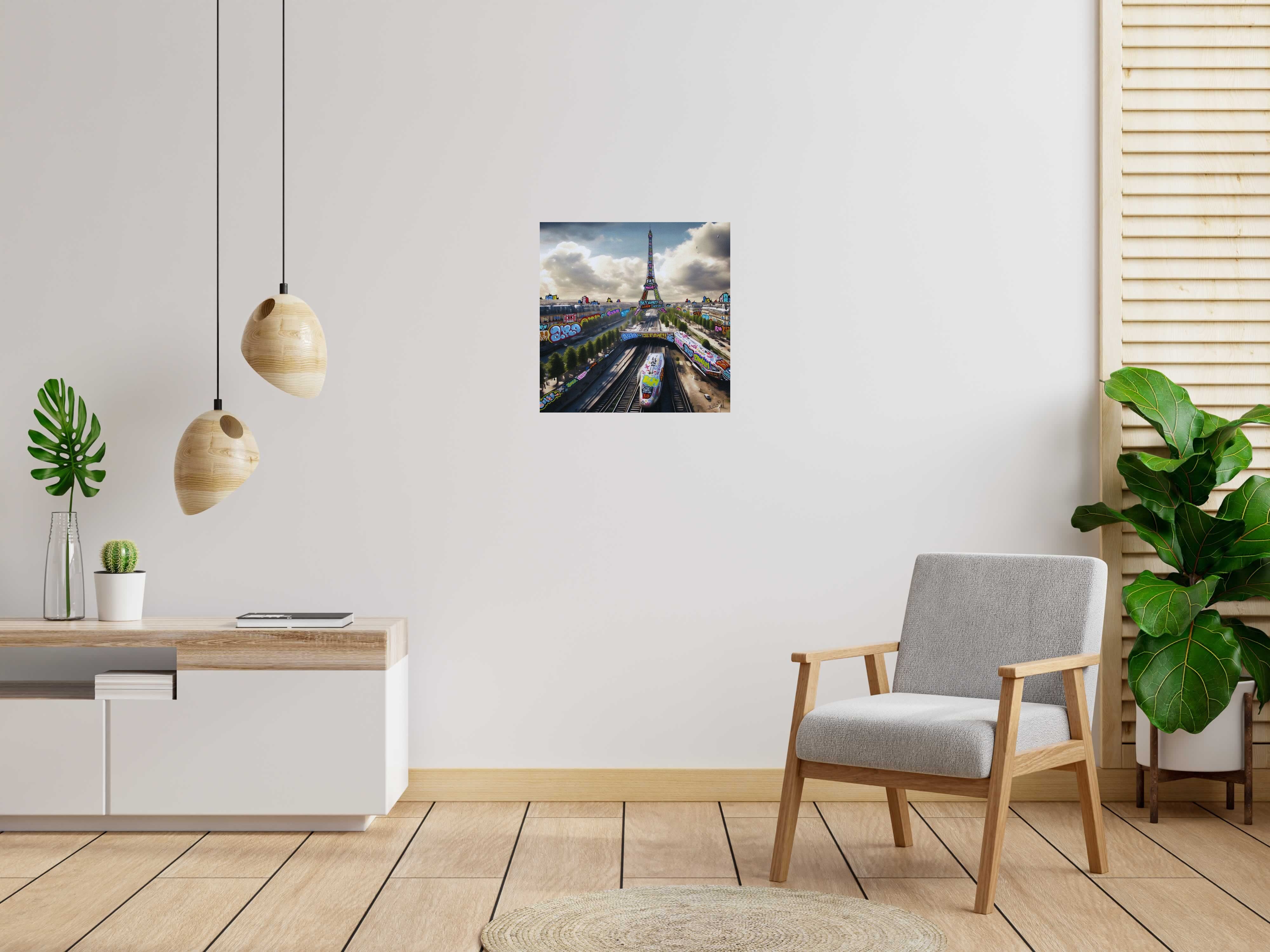 Tableau de BLACH a pour titre  Paris train 3052 style graffiti, street art dim : BLACHprix:450