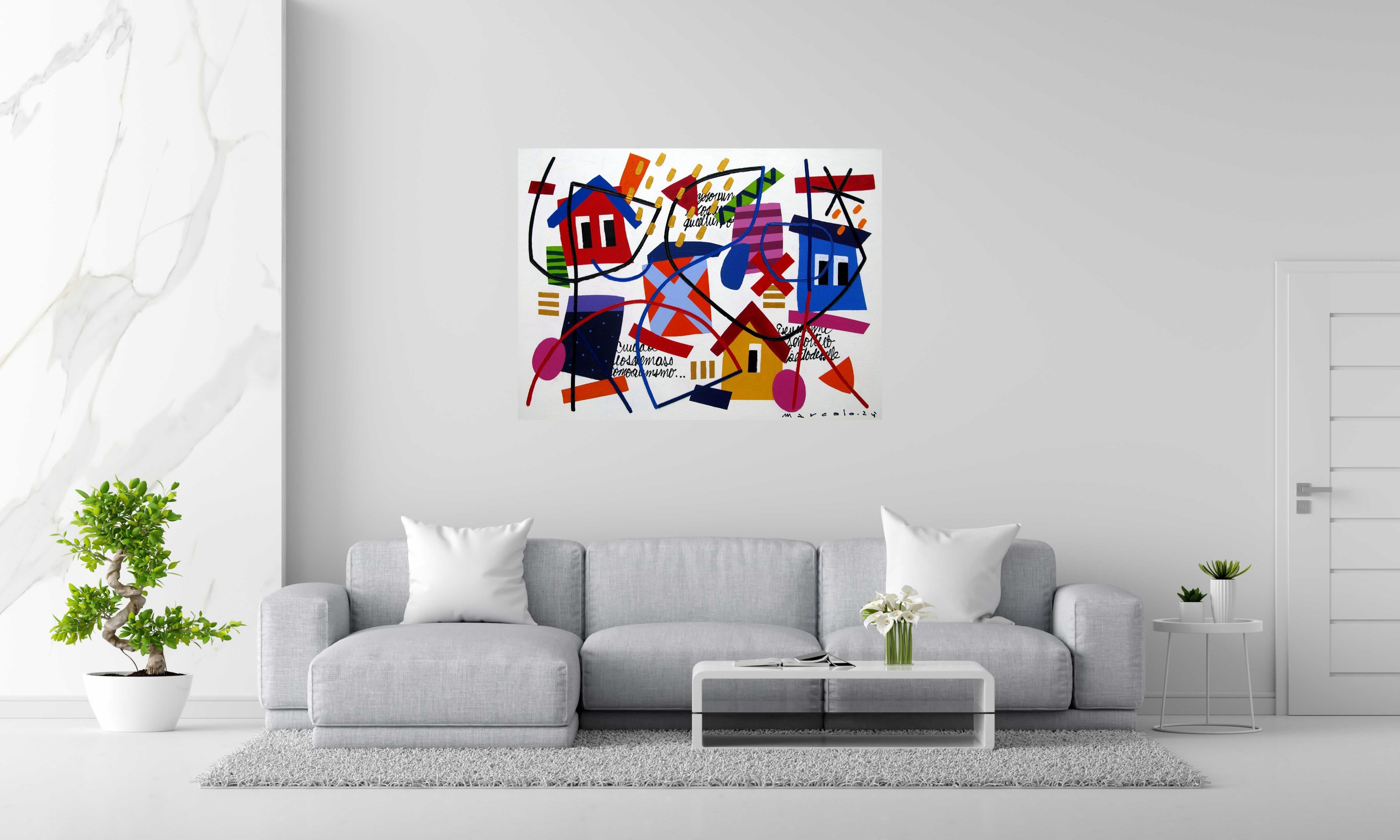 Tableau de MARCELLO CID SAINT JEAN a pour titre  Noche Llena style abstrait dim : MARCELLO CID SAINT JEANprix:950
