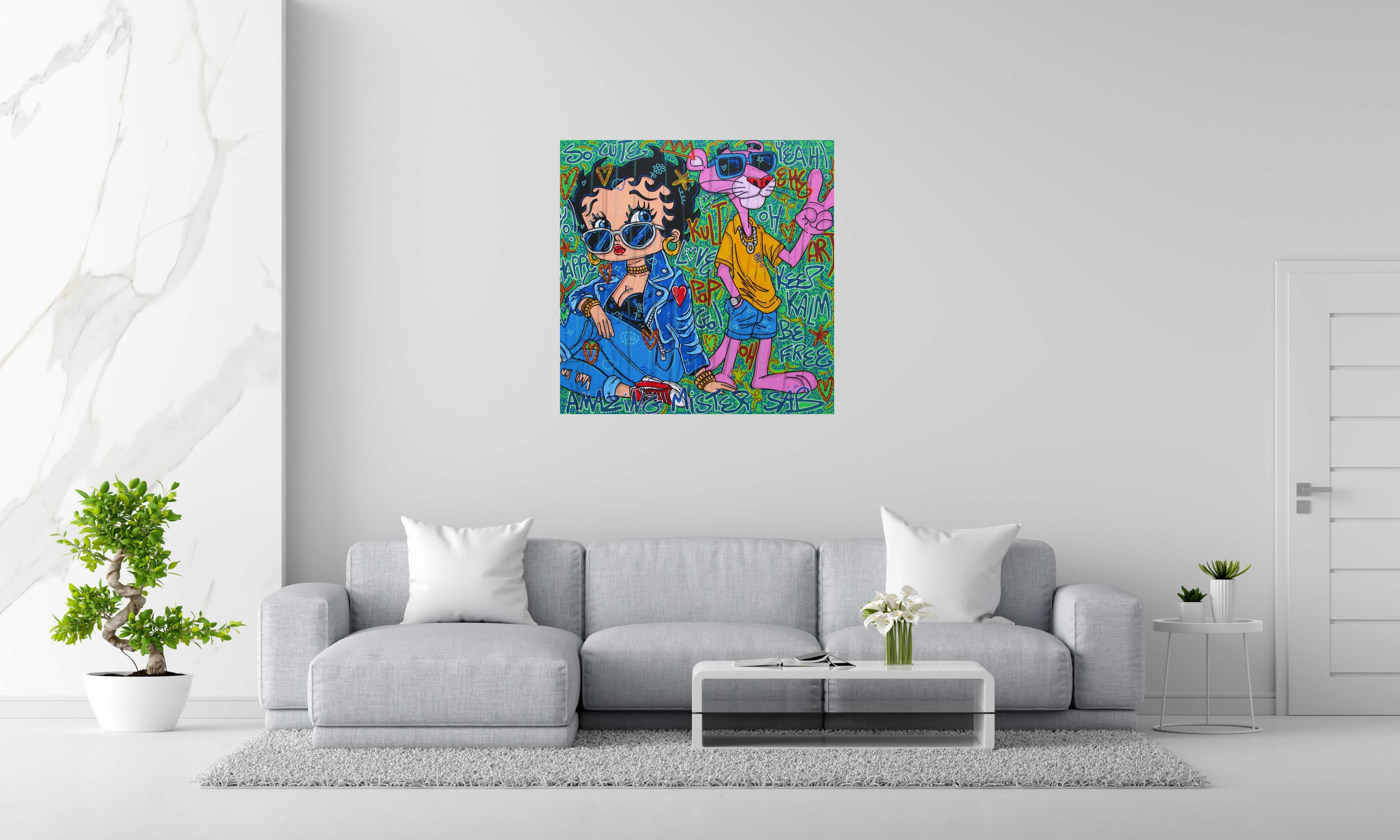 Tableau de RICO SAB a pour titre  Keep kalm be free style street pop art, street art dim : RICO SABprix:950
