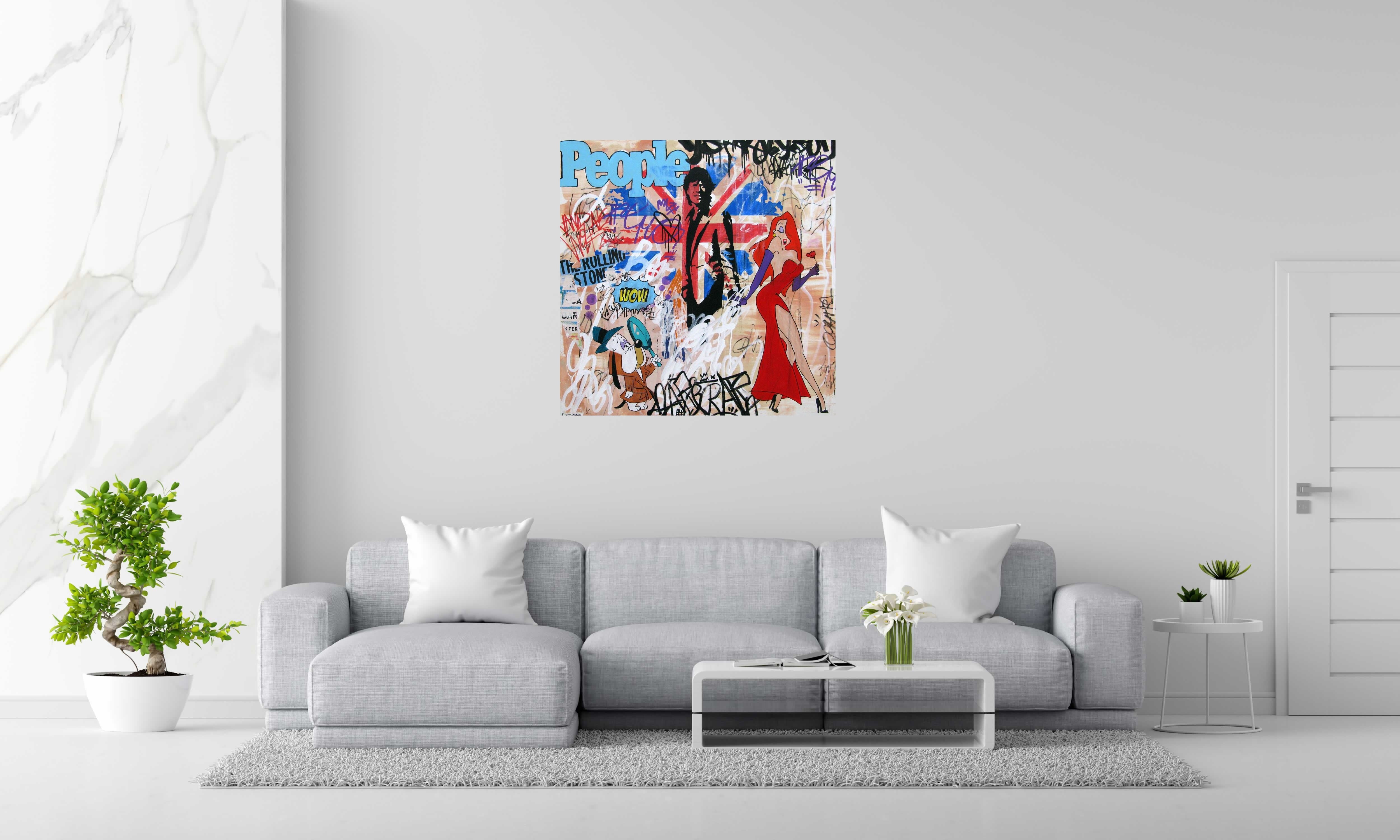 Tableau de PATRICIA GADISSEUR a pour titre  PEOPLE style graffiti, street pop art dim : PATRICIA GADISSEURprix:900