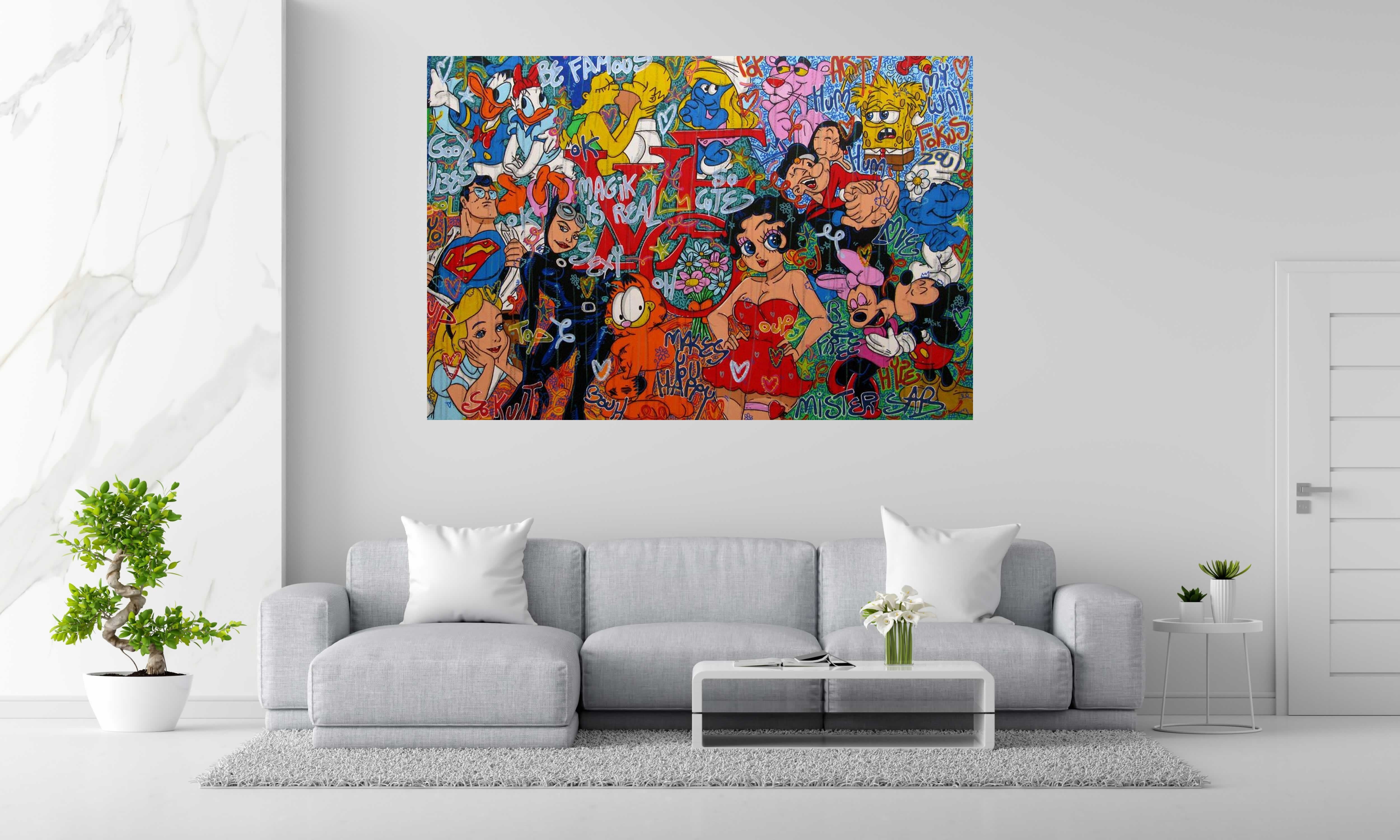 Tableau de RICO SAB a pour titre  So much Love style street pop art, street art dim : RICO SABprix:2200