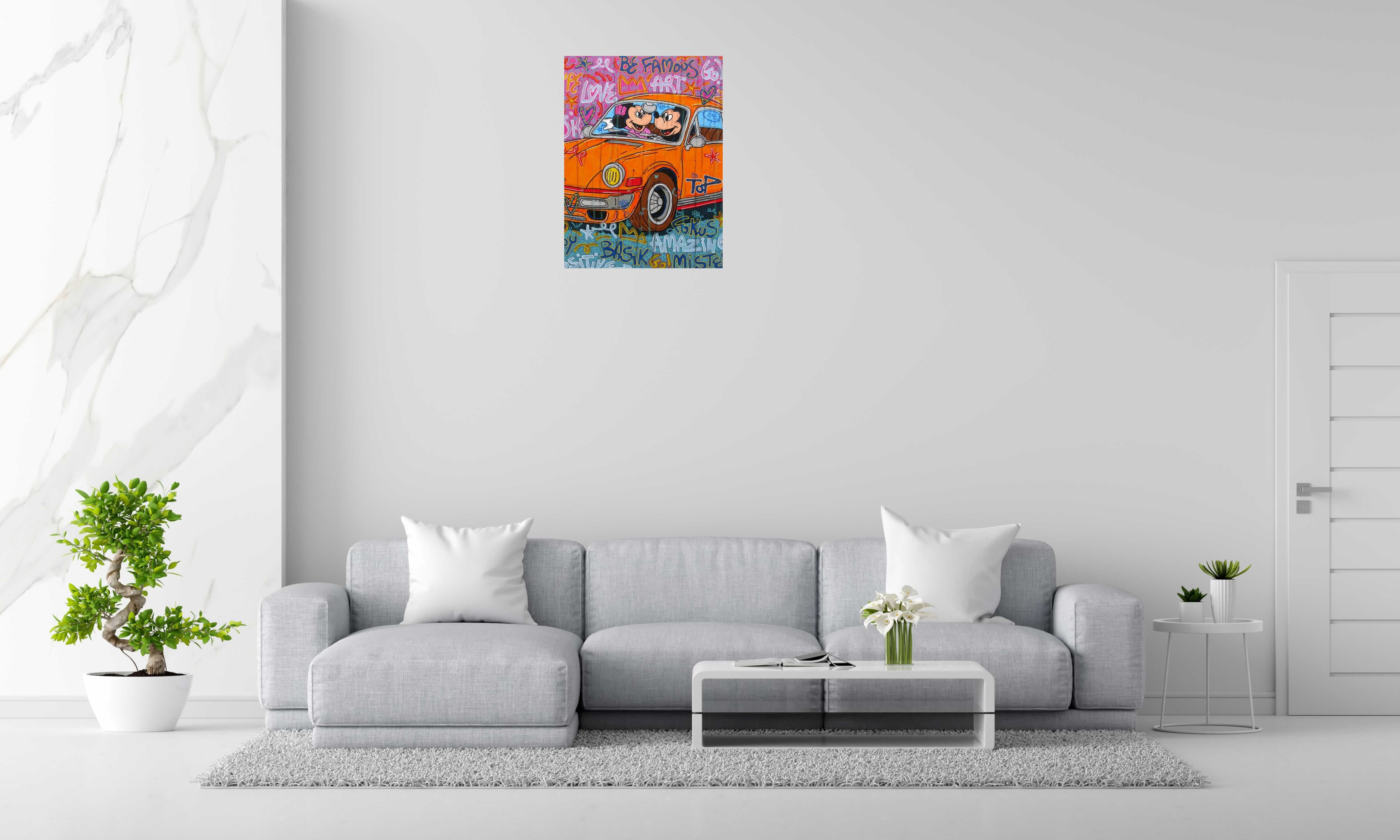 Tableau de RICO SAB a pour titre  Be porsche yeah style street pop art, street art dim : RICO SABprix:1350