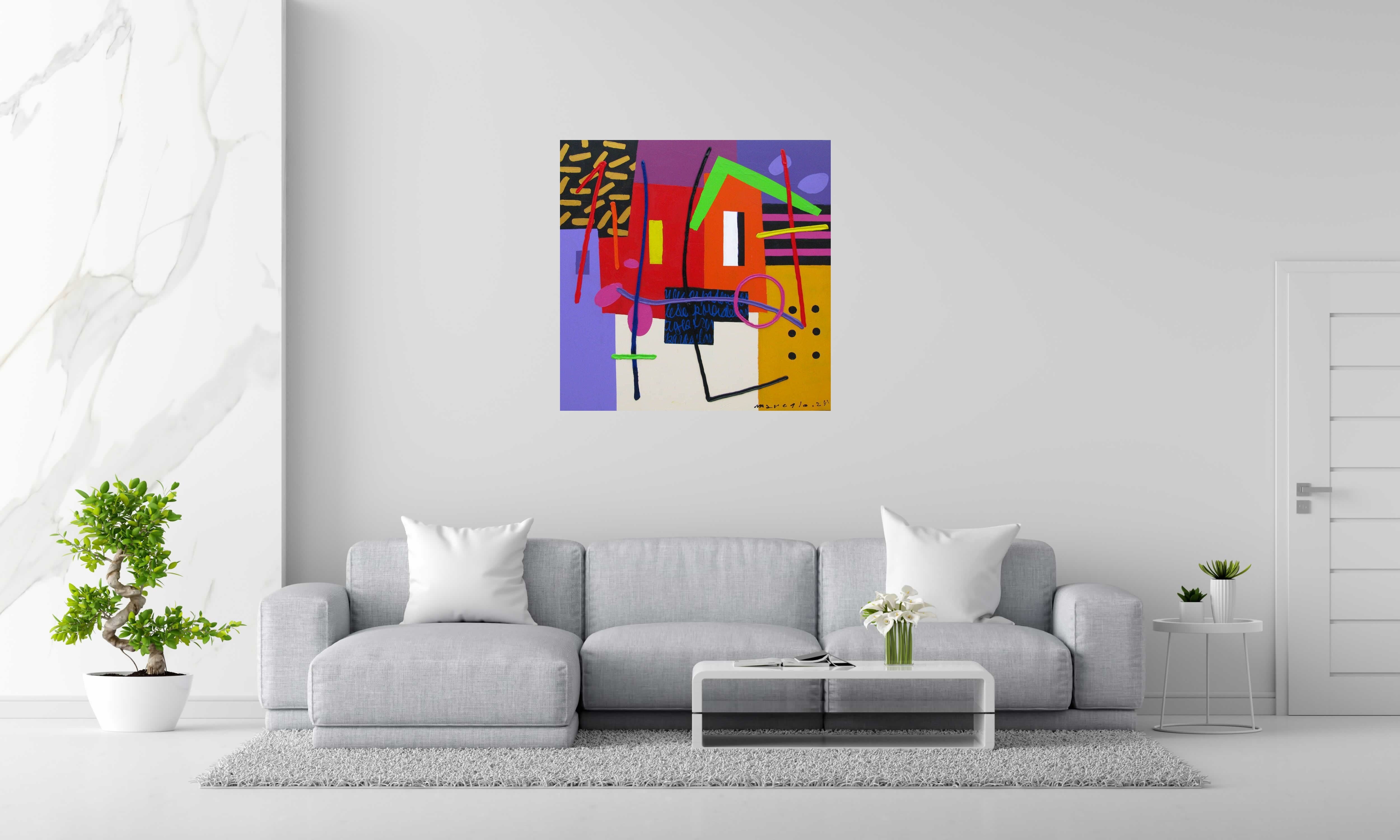 Tableau de MARCELLO CID SAINT JEAN a pour titre  Variacion 9 style abstrait dim : MARCELLO CID SAINT JEANprix:850