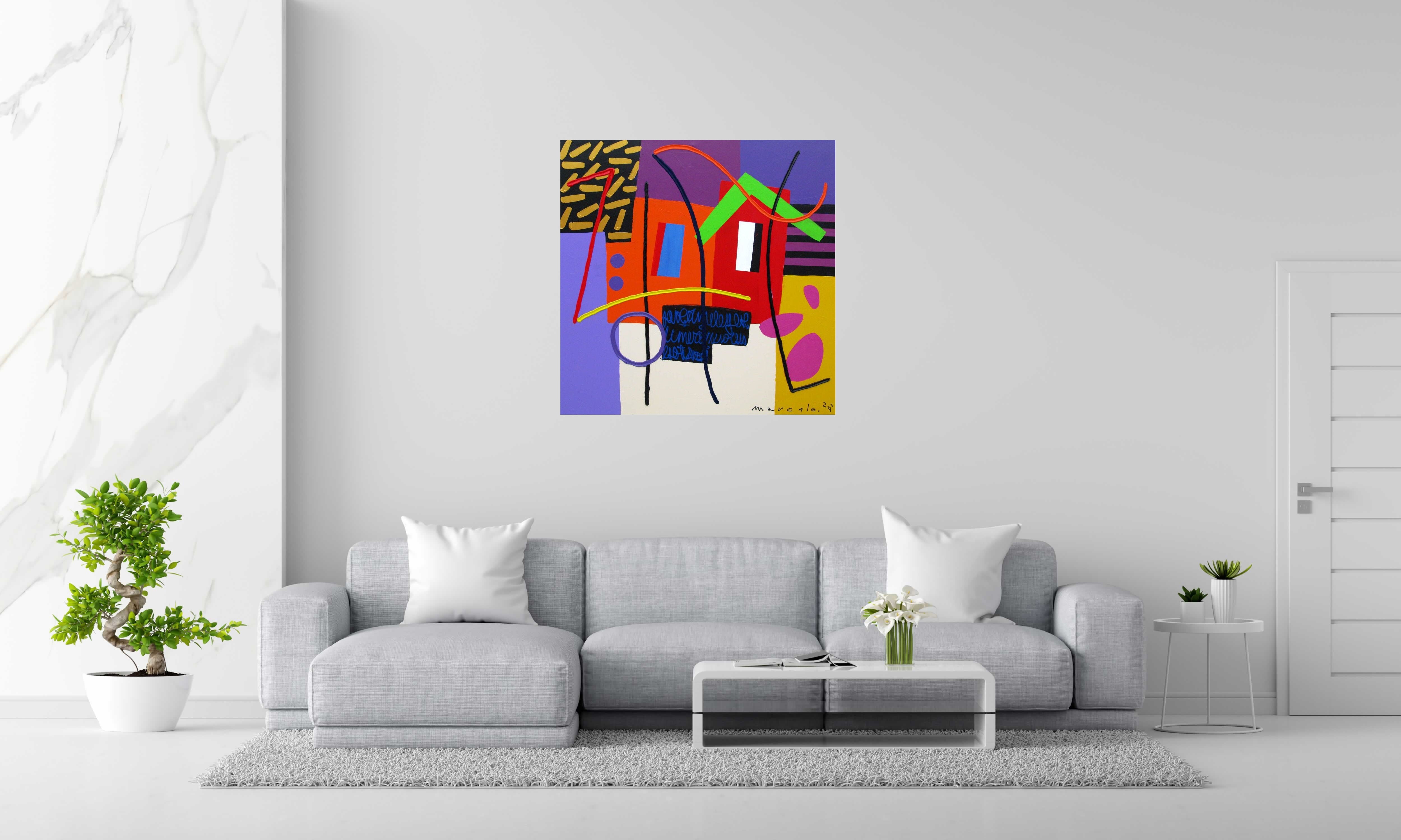 Tableau de MARCELLO CID SAINT JEAN a pour titre  Peinture abstraite : Variacion 10 style abstrait dim : MARCELLO CID SAINT JEANprix:850