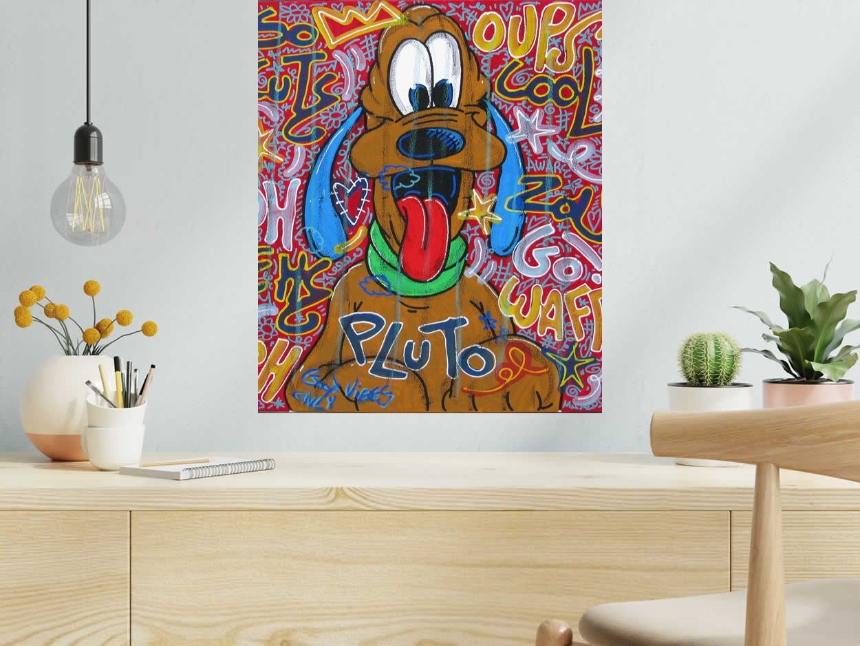 Tableau de RICO SAB a pour titre  Pluto style street pop art, street art dim : RICO SABprix:290