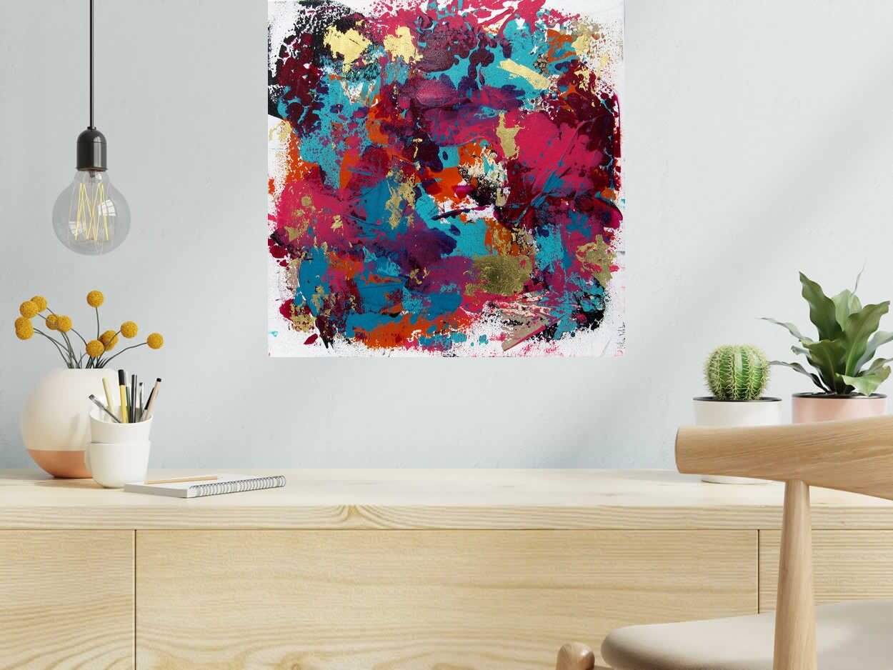 Tableau de CELINE WEBER a pour titre  MURMURES INCANDESCENTS 1 style abstrait dim : CELINE WEBERprix:320