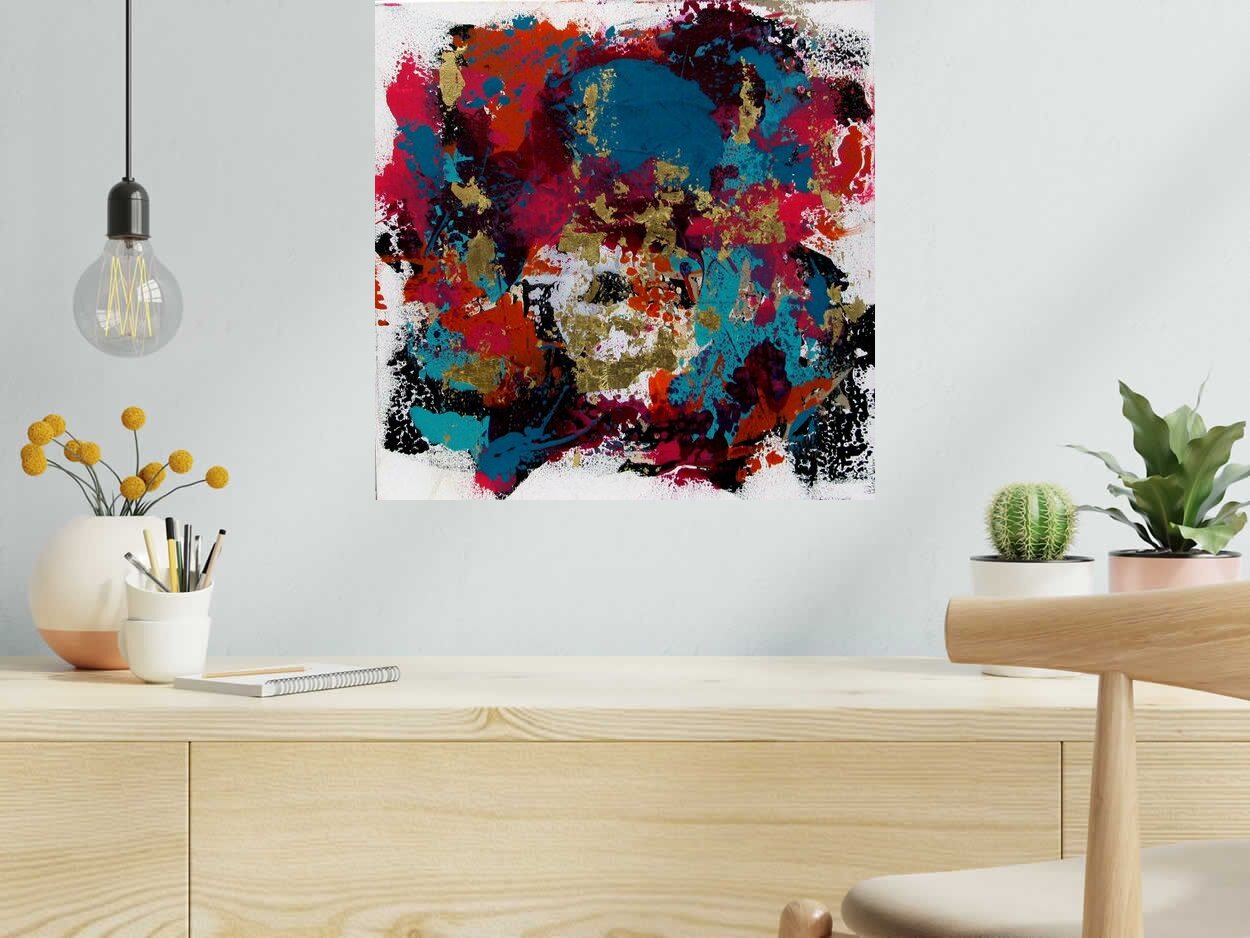 Tableau de CELINE WEBER a pour titre  MURMURES INCANDESCENTS 2 style abstrait dim : CELINE WEBERprix:320