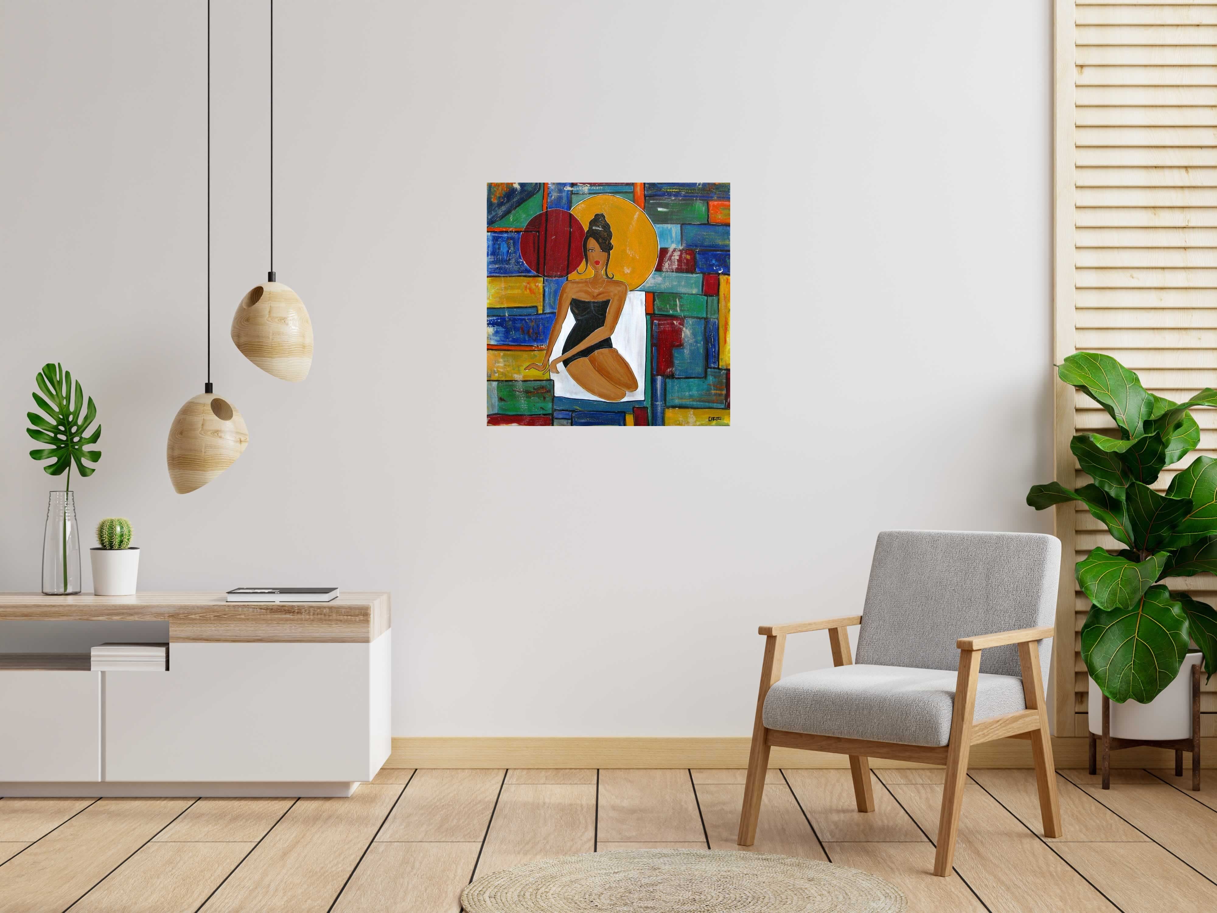 Tableau de CACOU a pour titre  PAUSE style graphique dim : CACOUprix:550