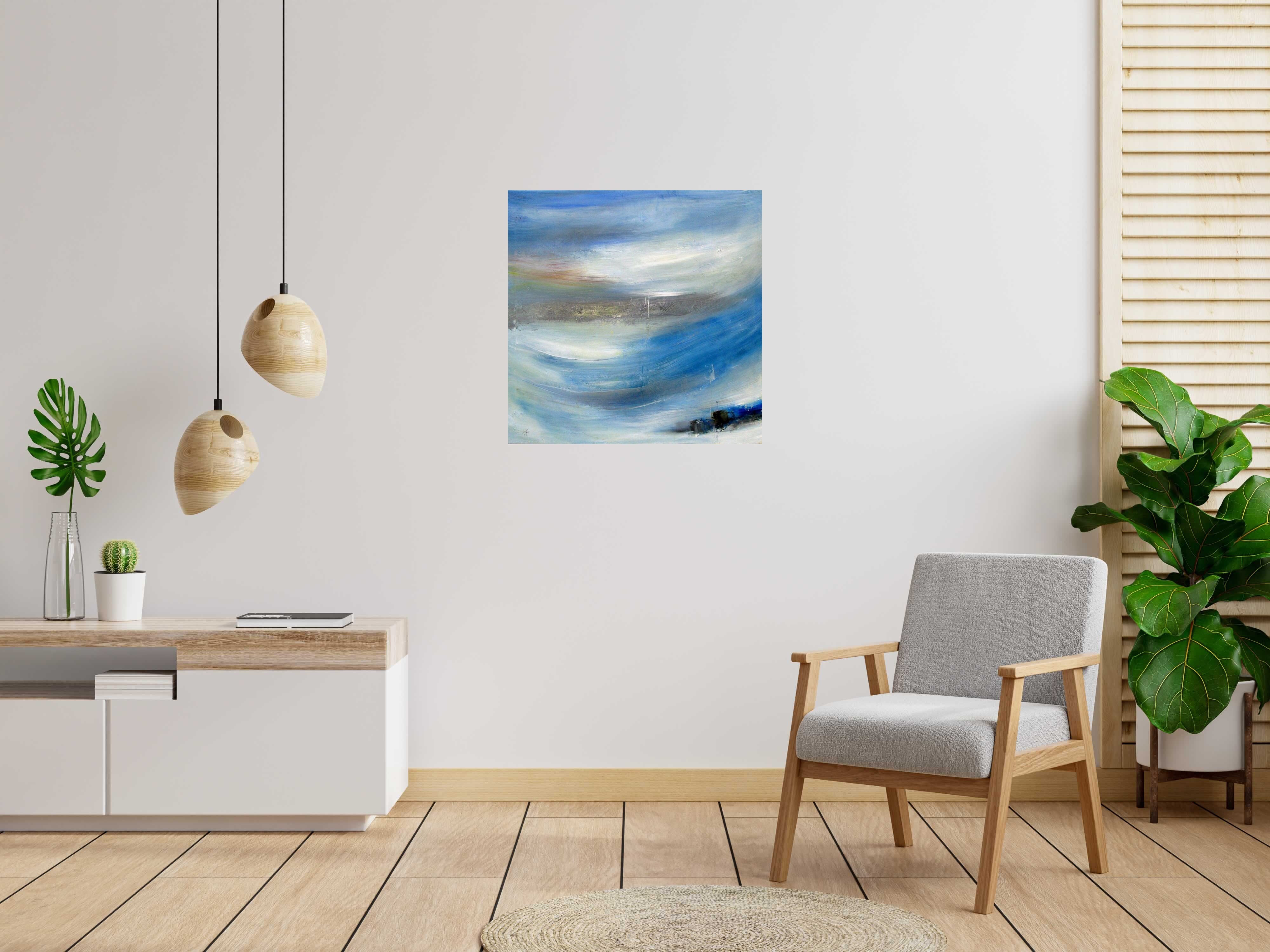Tableau de PASCALE JACQUEMOND a pour titre  Un ciel style abstrait dim : PASCALE JACQUEMONDprix:700