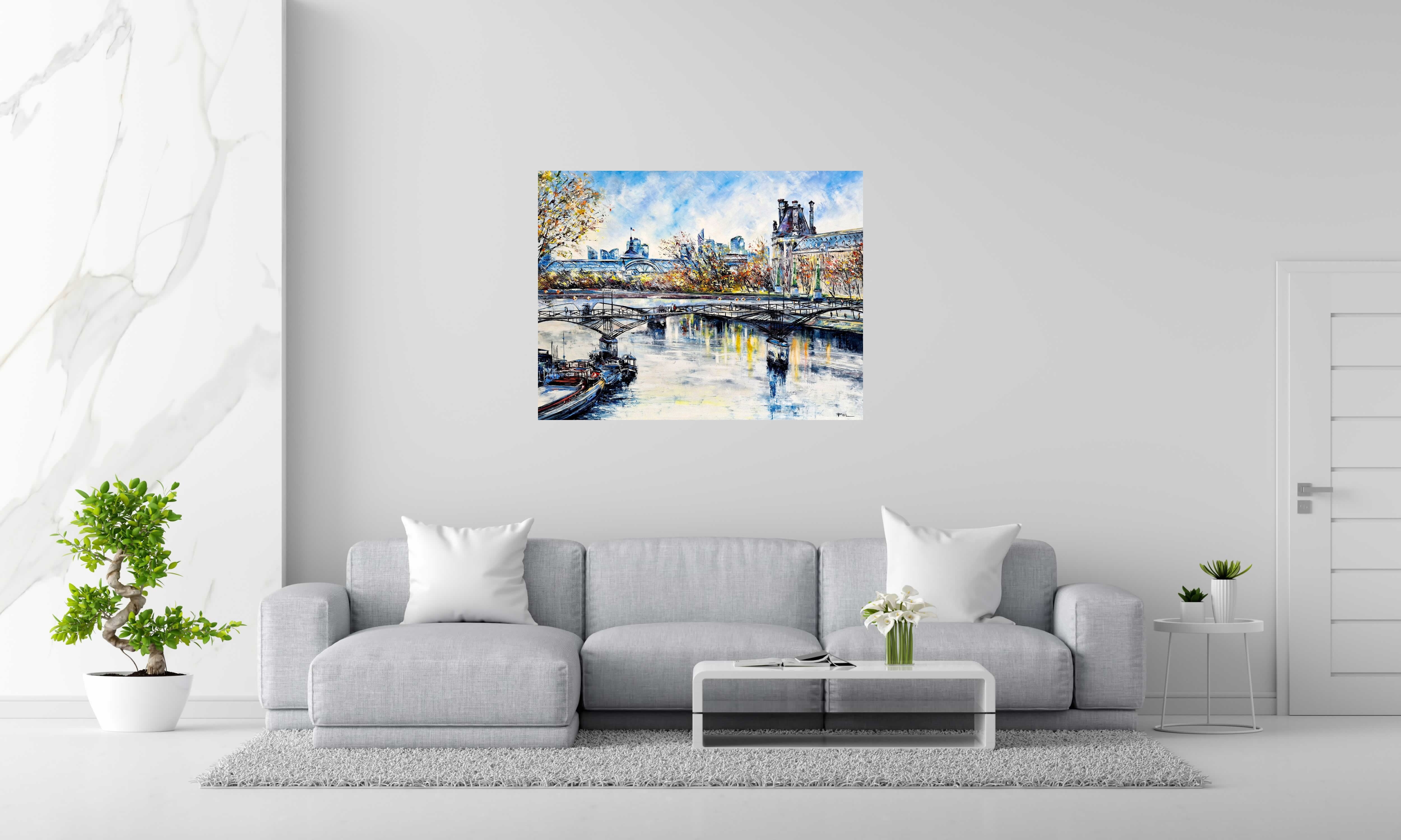 Tableau de PHIL a pour titre  Pont des Arts. Paris - L'Automne style figuratif dim : PHILprix:850