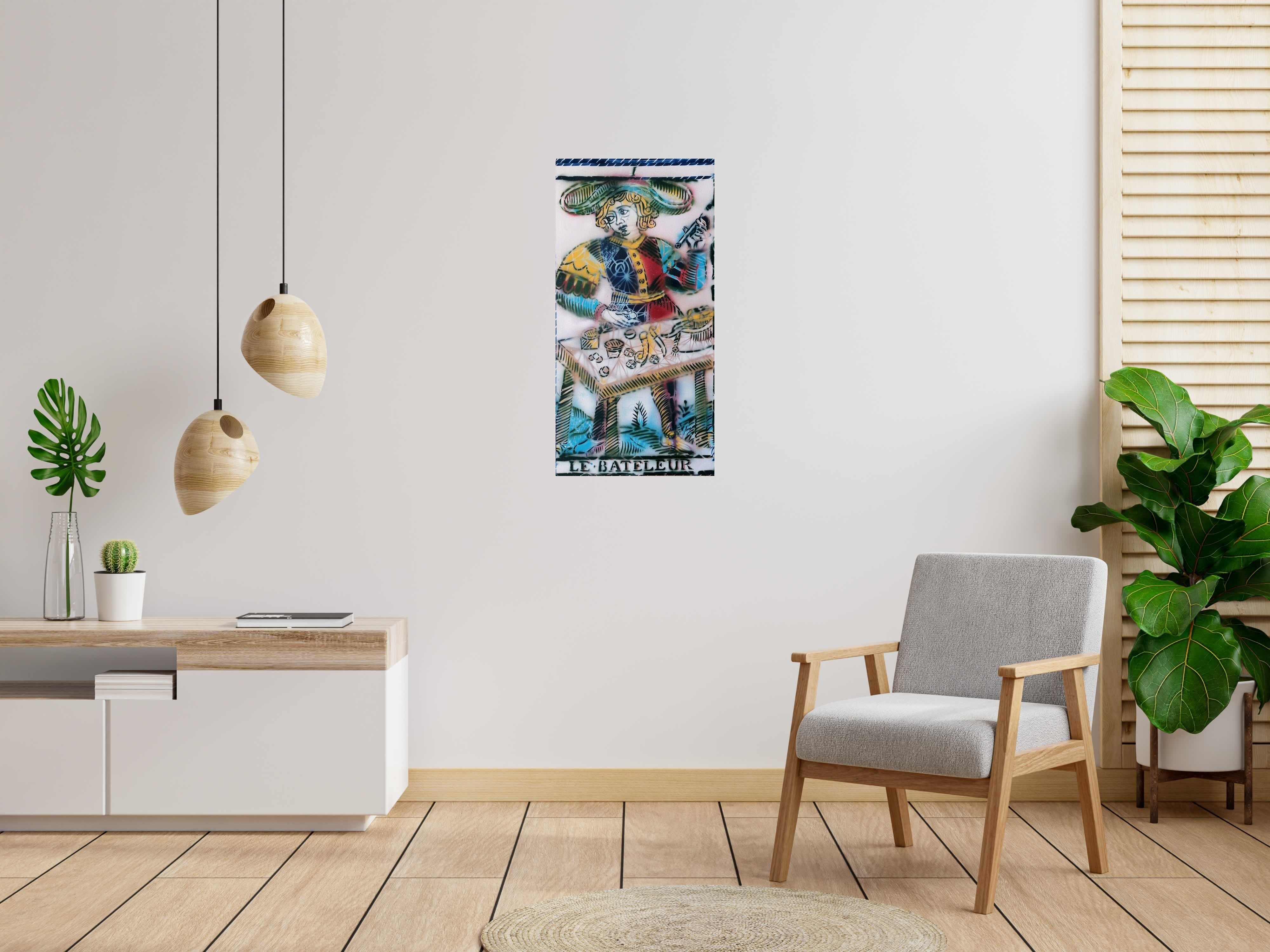 Tableau de ARTISTE OUVRIER a pour titre  LE BATELEUR style figuratif dim : ARTISTE OUVRIERprix:1800