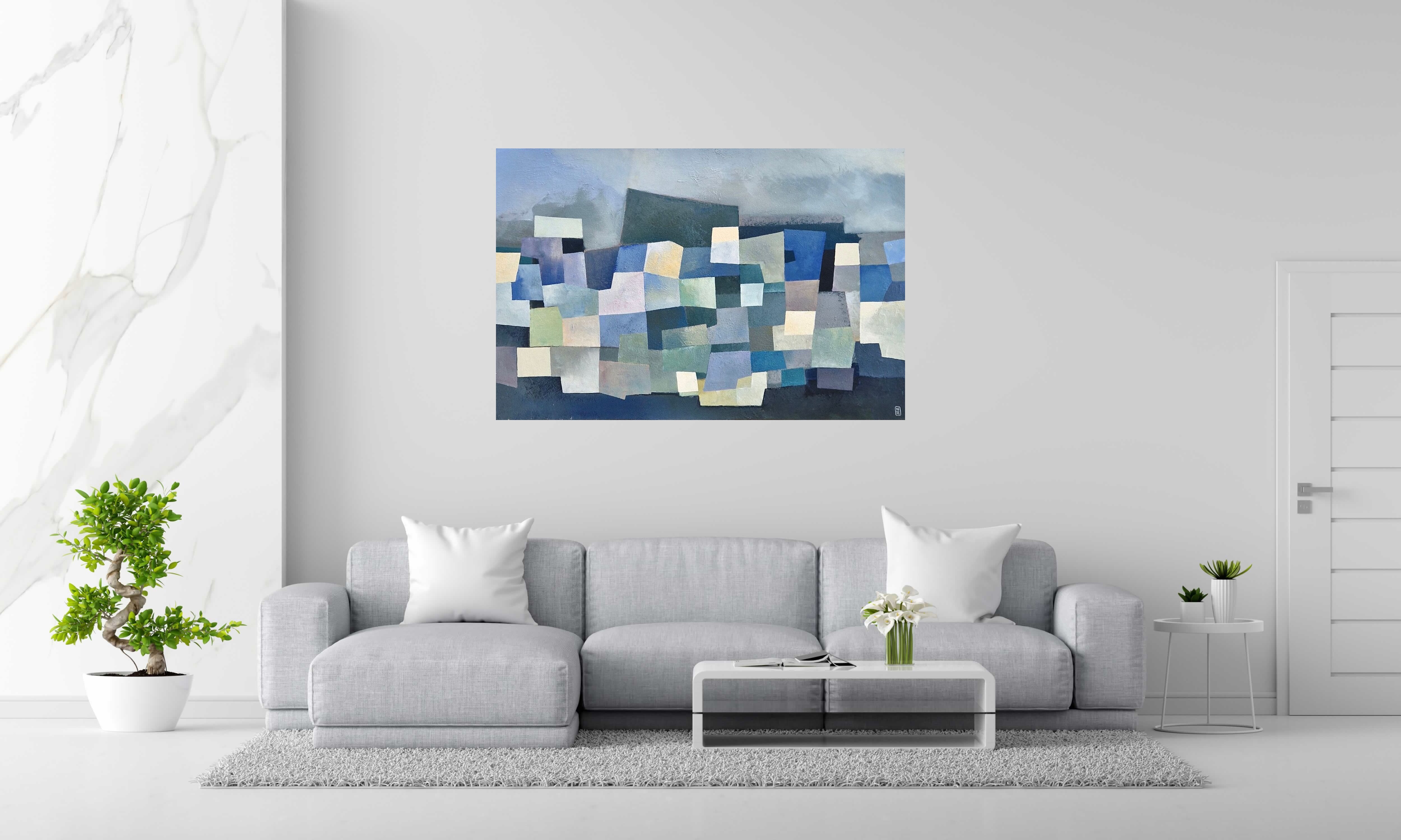 Tableau de N MAFFRE a pour titre  Blue Moon style abstrait dim : N MAFFREprix:1800
