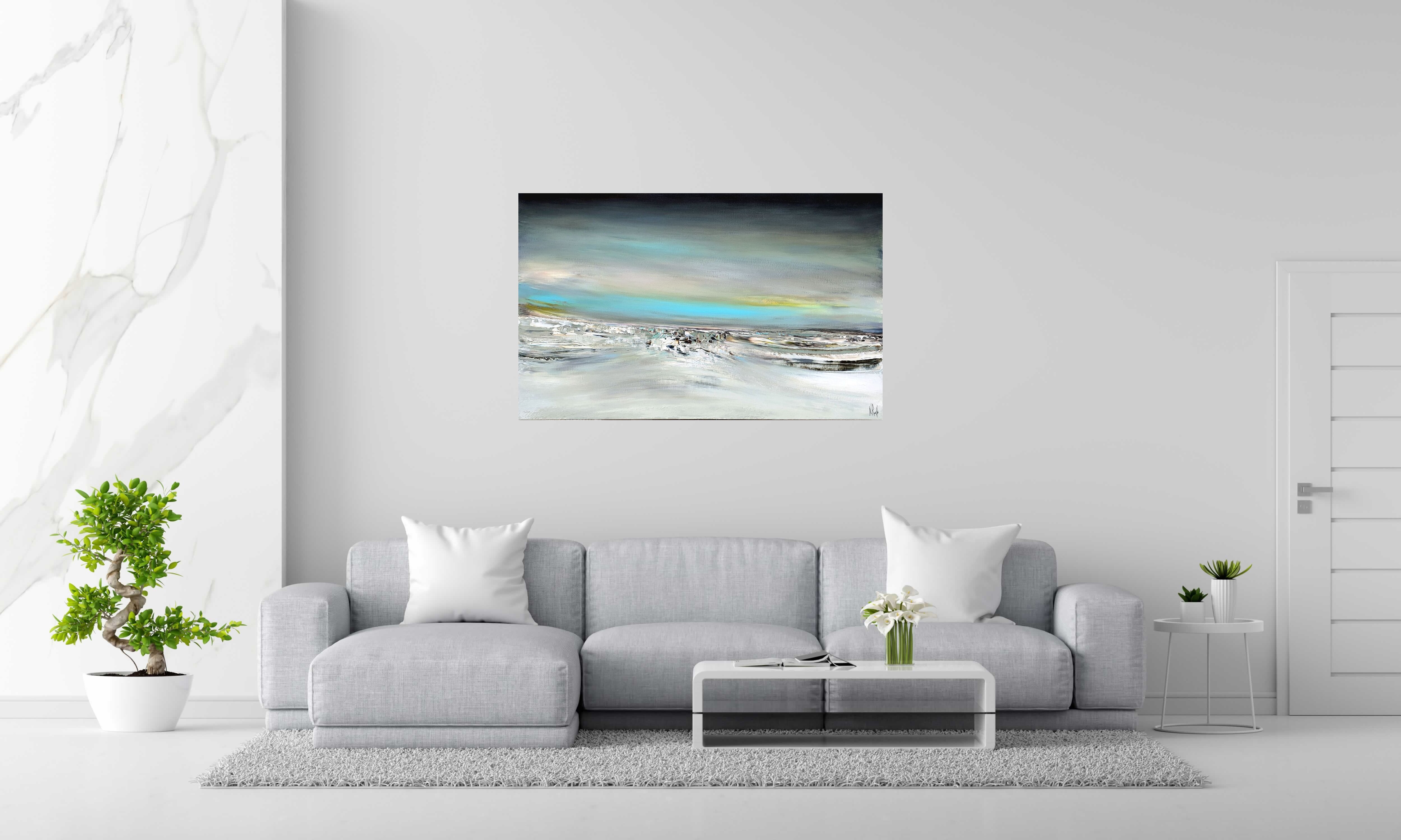 Tableau de RUELLE NICOLAS a pour titre  PAYSAGE ABSTRAIT: A L'HORIZON style abstrait dim : RUELLE NICOLASprix:1200