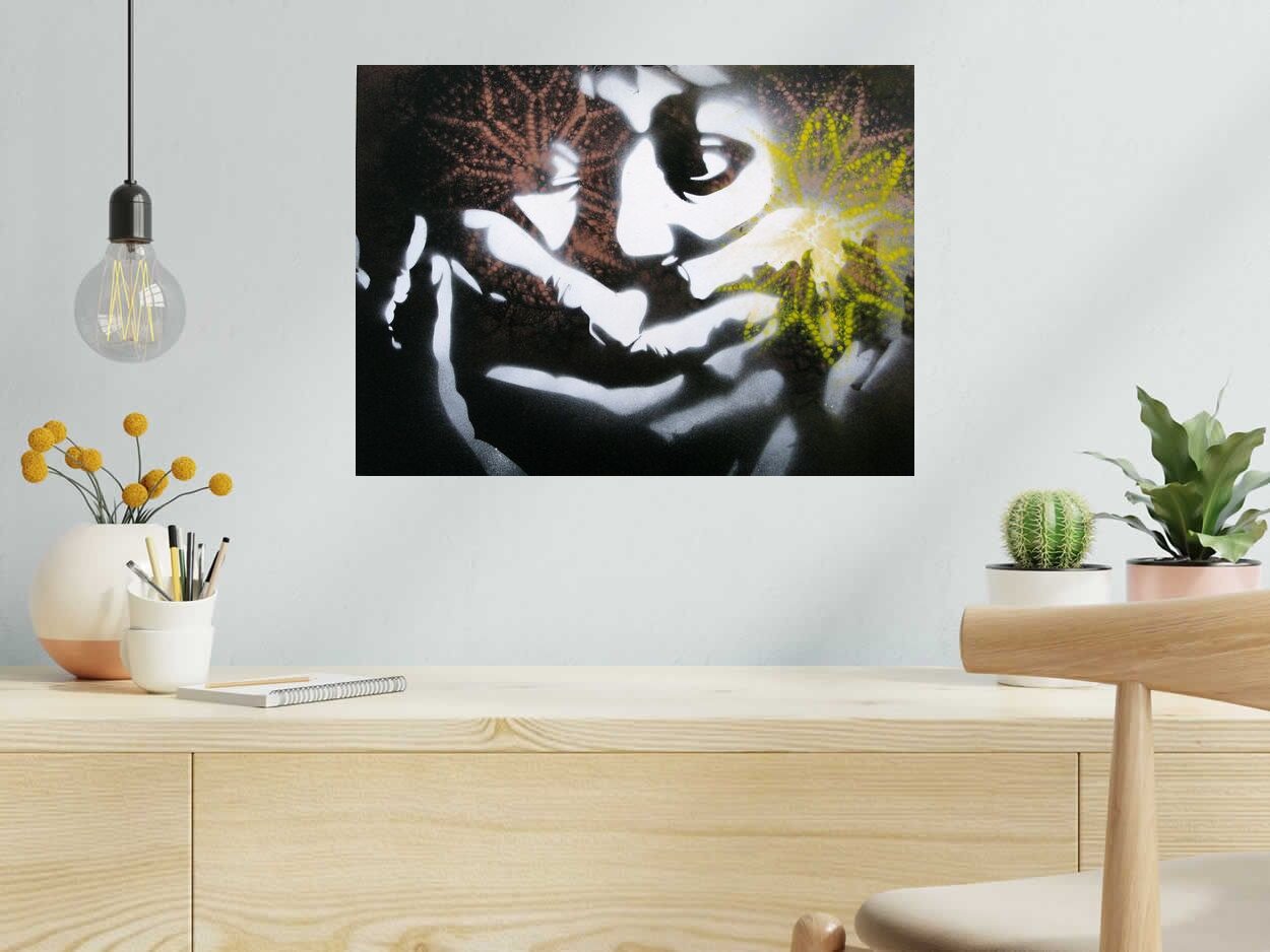 Tableau de KARO TRASS a pour titre  Peur style street pop art, street art dim : KARO TRASSprix:170