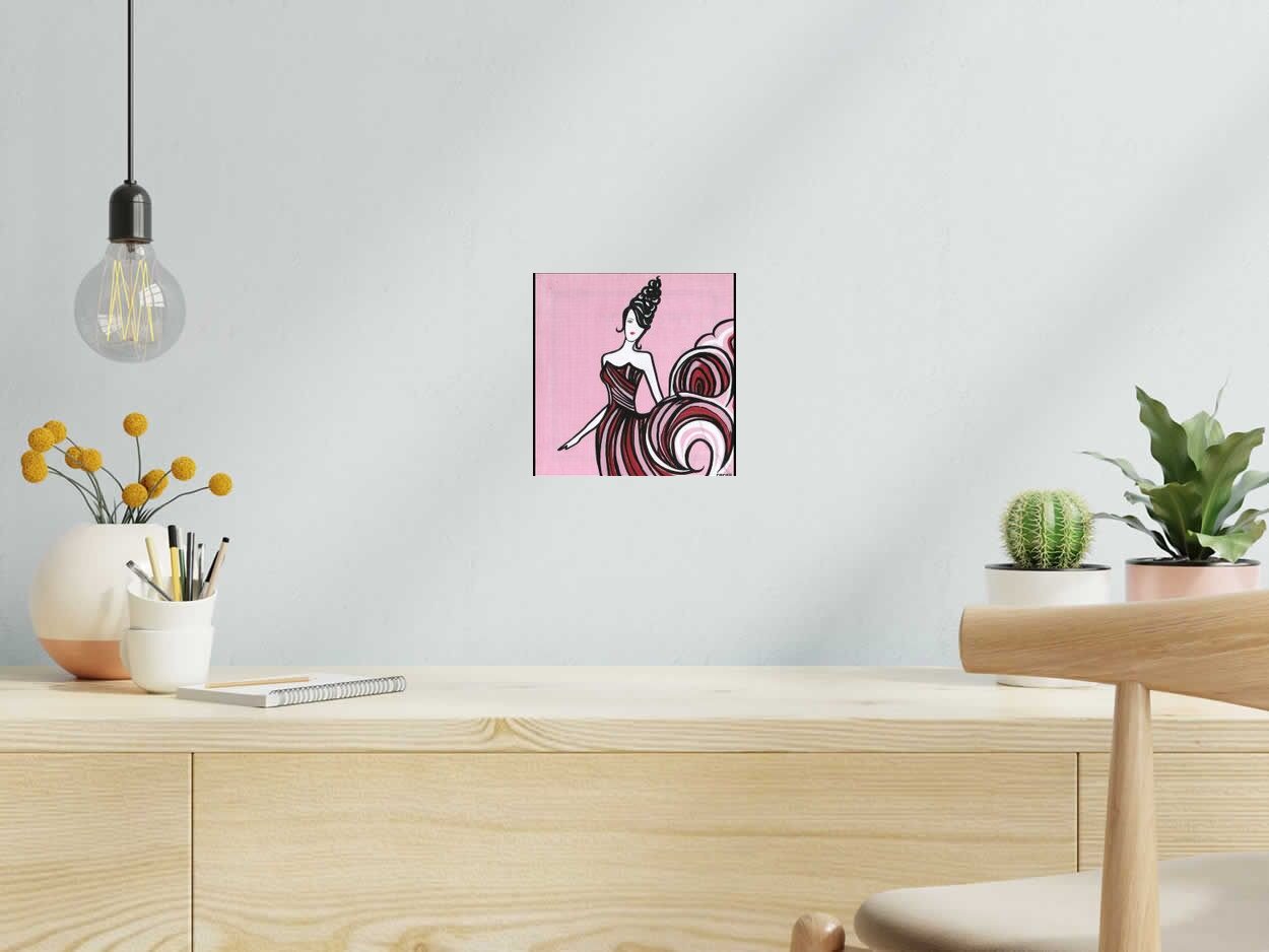 Tableau de CACOU a pour titre  Mlle Danse style graphique dim : CACOUprix:80