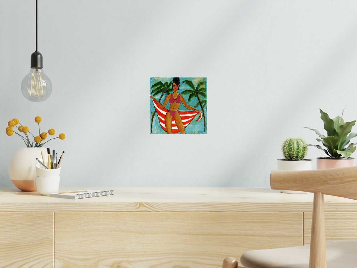 Tableau de CACOU a pour titre  Mademoiselle style graphique dim : CACOUprix:80