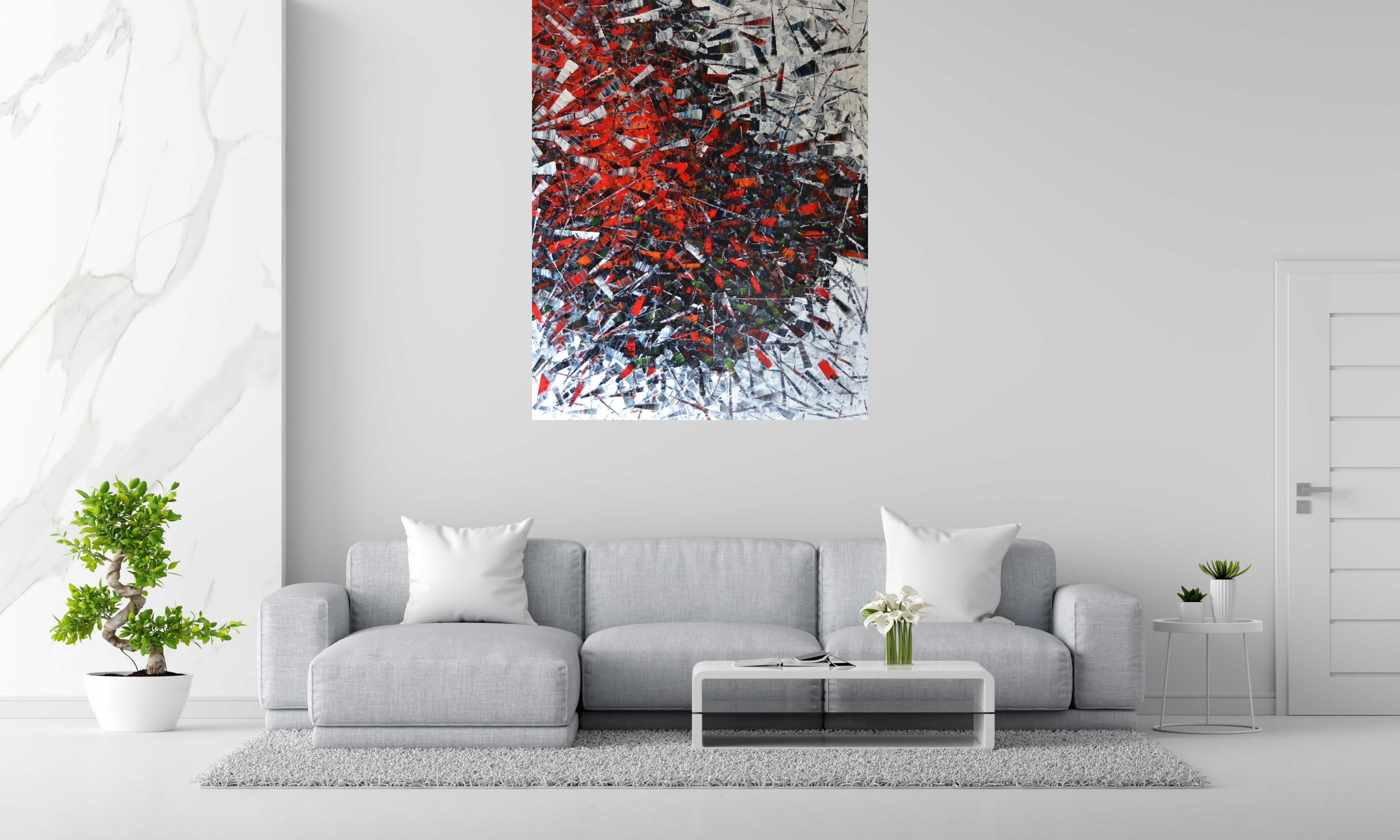 Tableau de ALAIN BECANNE a pour titre  Peinture abstraite 01-2025-17 style abstrait dim : ALAIN BECANNEprix:1700
