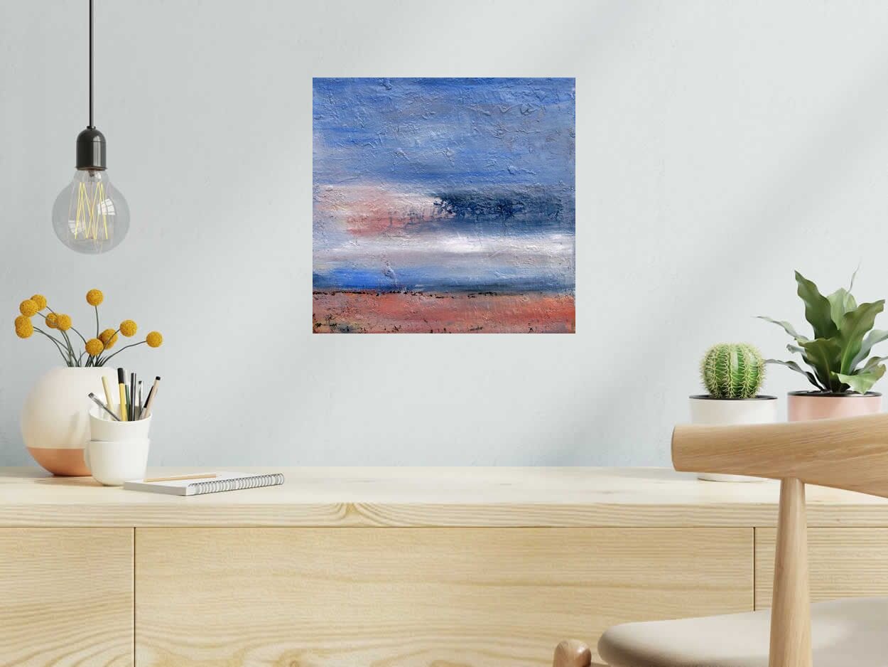 Tableau de PASCALE JACQUEMOND a pour titre  Brumes style abstrait dim : PASCALE JACQUEMONDprix:190