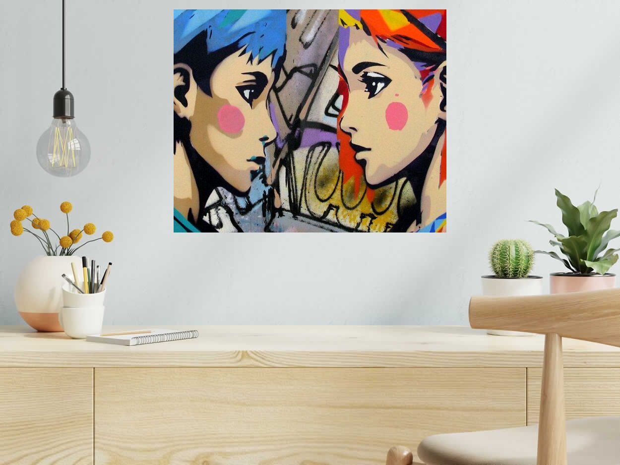 Tableau de Craig & Emer a pour titre  Vis et Versa style street pop art dim : Craig & Emerprix:290