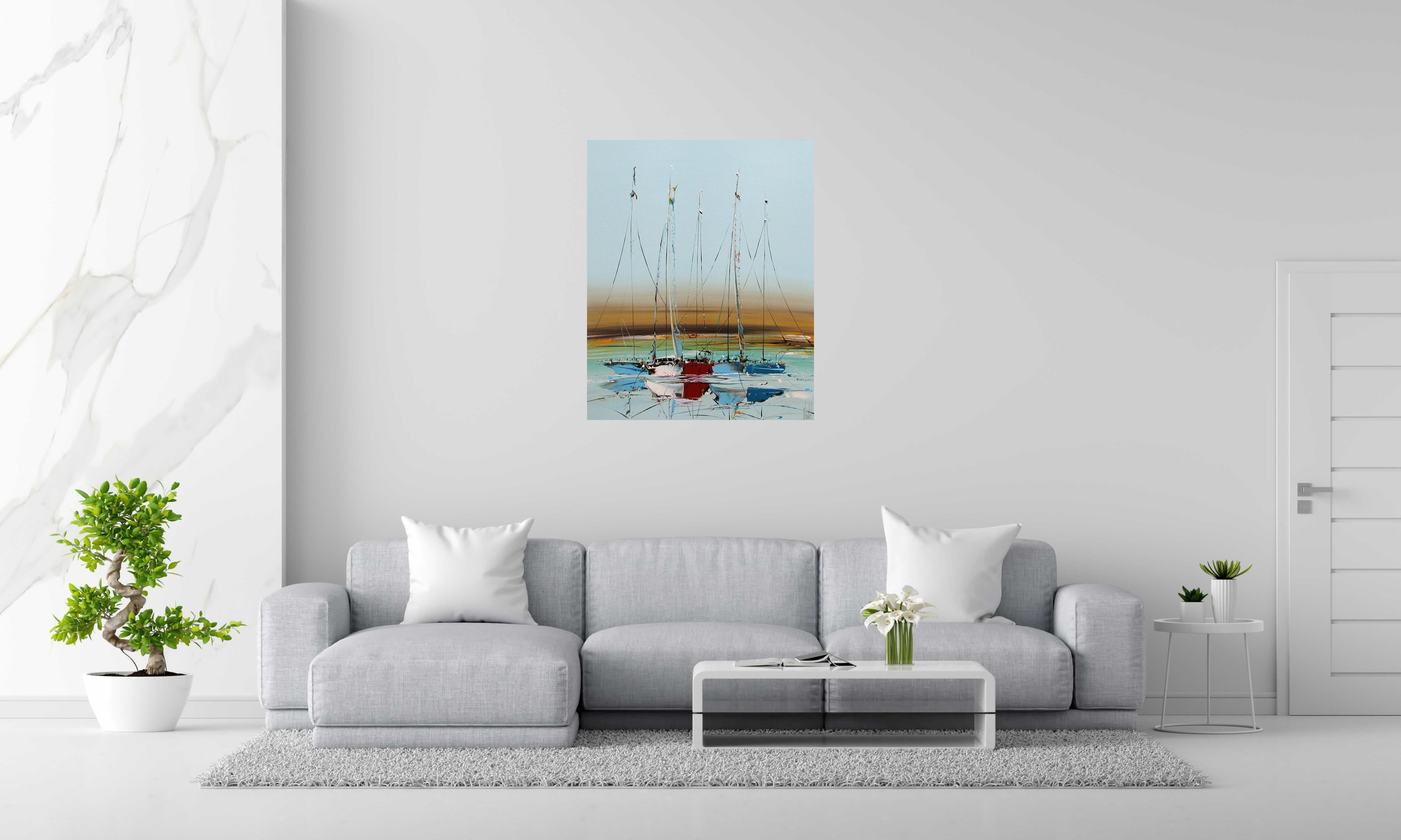 Tableau de F. BOUTET a pour titre  Marine abstraite 2025-03 style figuratif dim : F. BOUTETprix:800