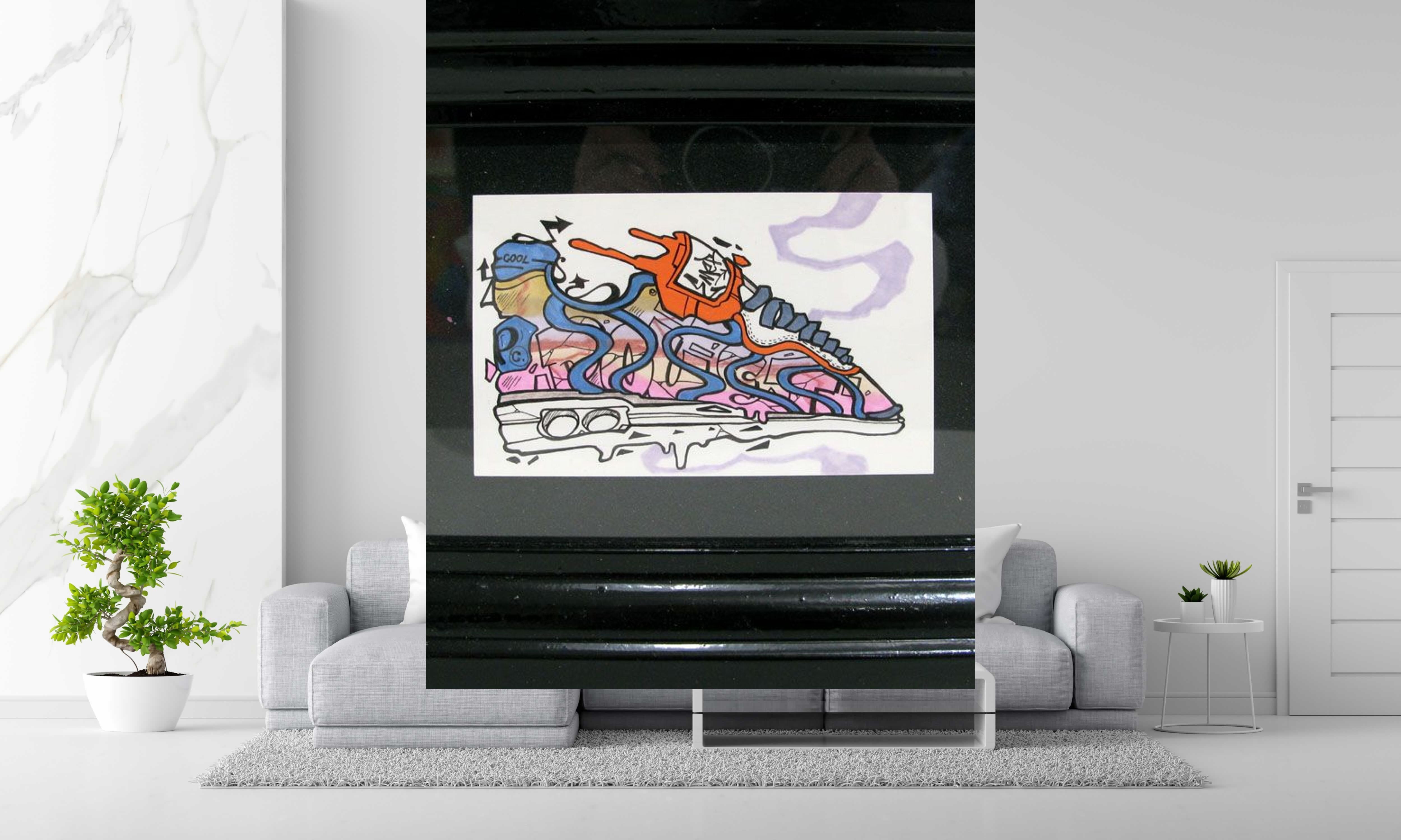 Tableau de EMER a pour titre  paper snack 2 style street pop art dim : EMERprix:90