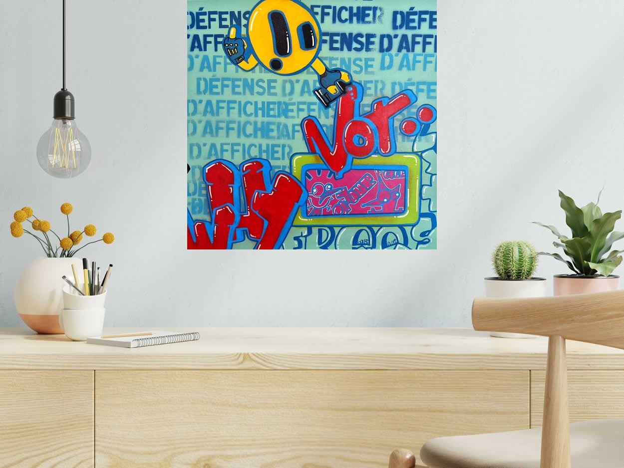 Tableau de GUTI a pour titre  Outrage style street art dim : GUTIprix:250