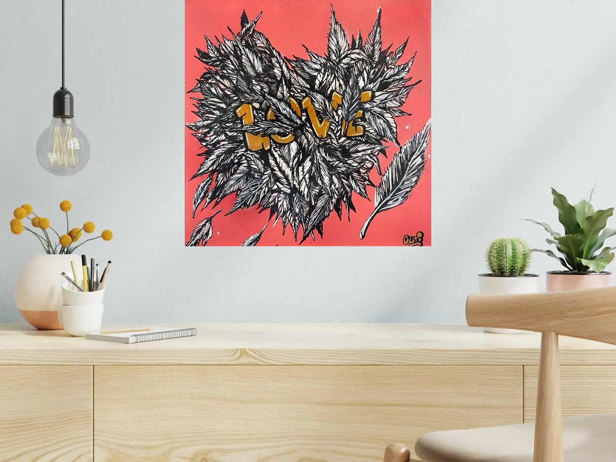 Tableau de GUTI a pour titre  Douceur style street art dim : GUTIprix:250