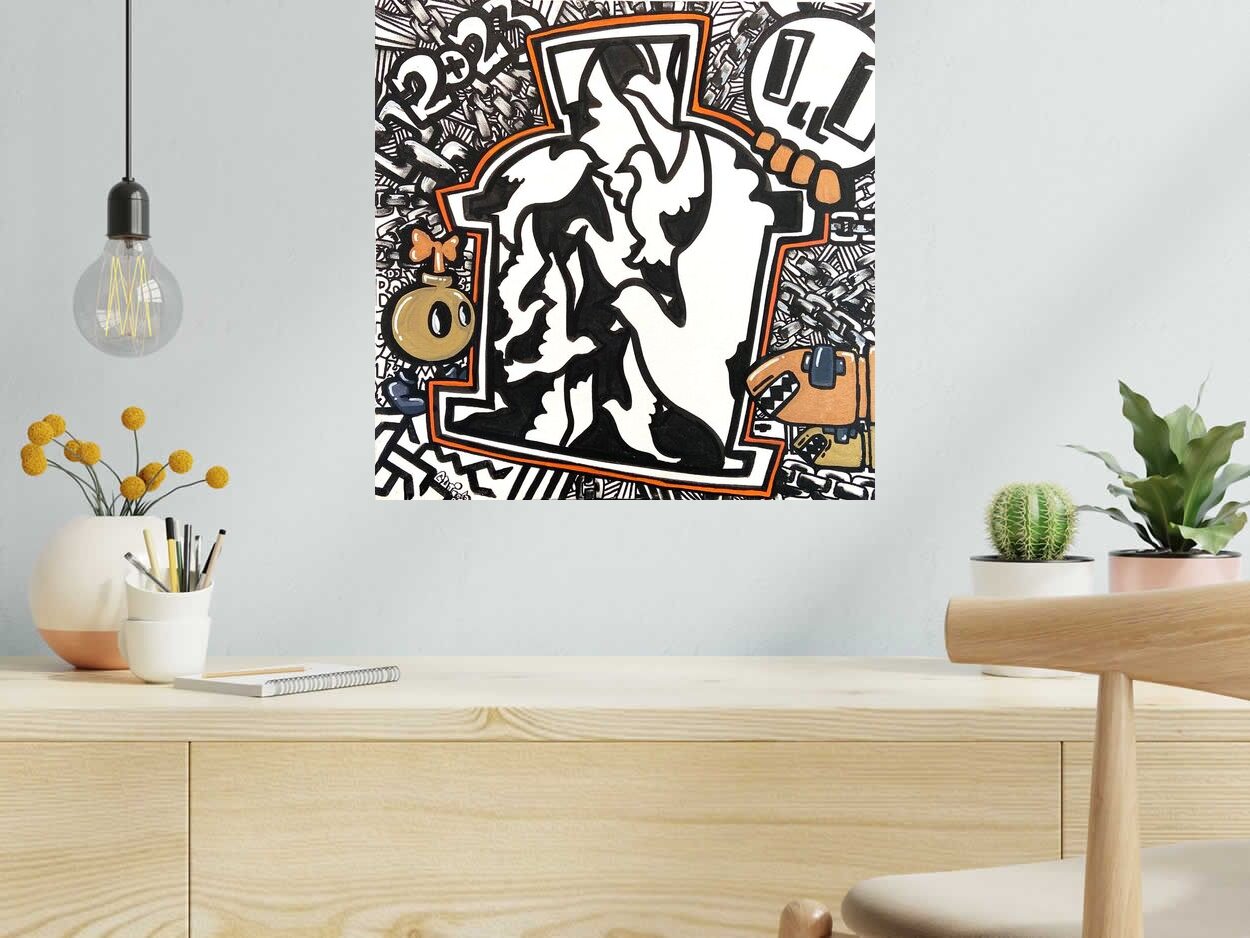 Tableau de GUTI a pour titre  My Dream style street art dim : GUTIprix:250