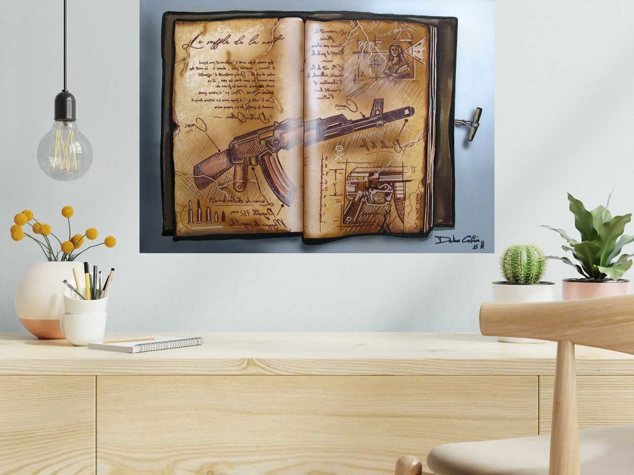 Tableau de Docteur Cobain a pour titre  Le souffle de la mort style figuratif dim : Docteur Cobainprix:400