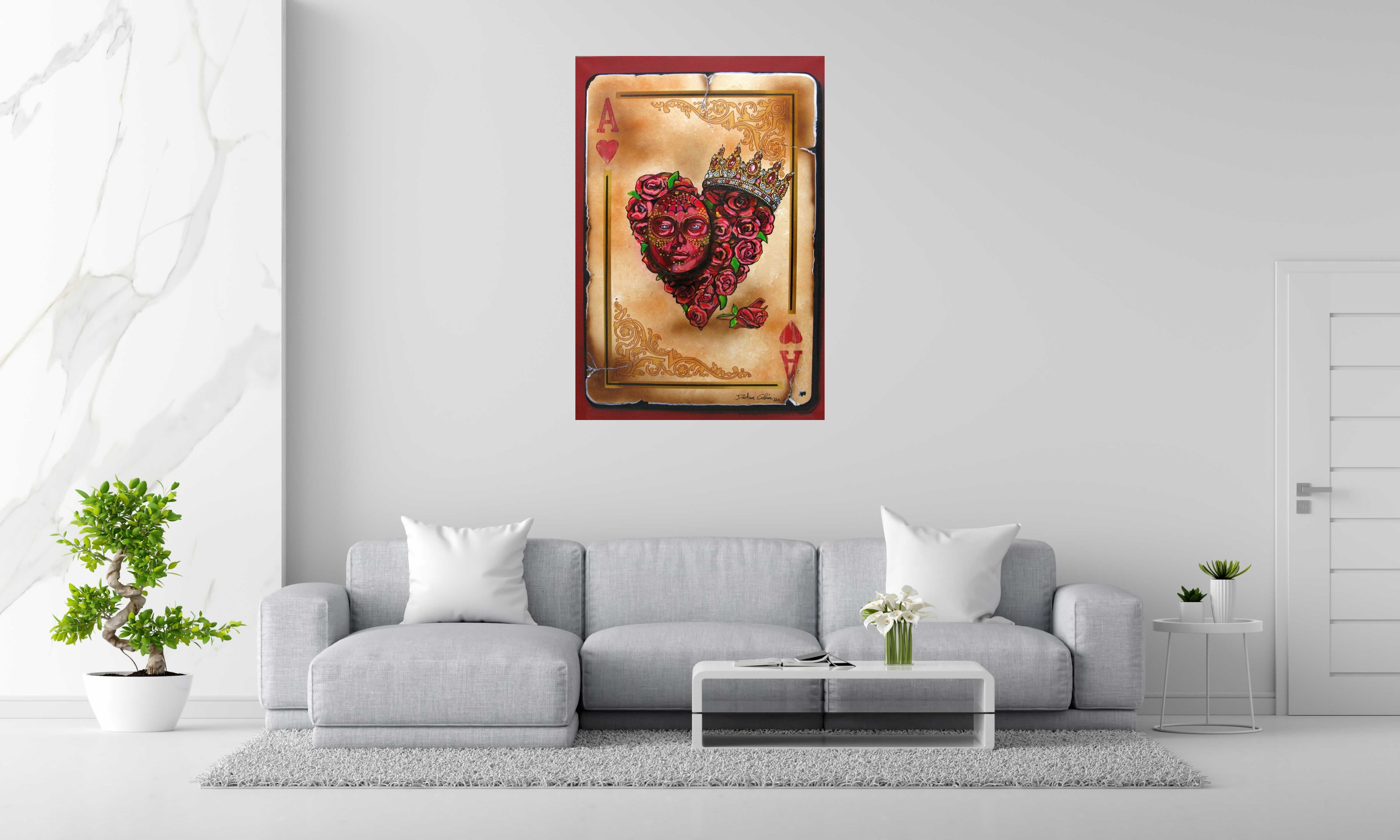 Tableau de Docteur Cobain a pour titre  Le coeur rose style figuratif dim : Docteur Cobainprix:1000