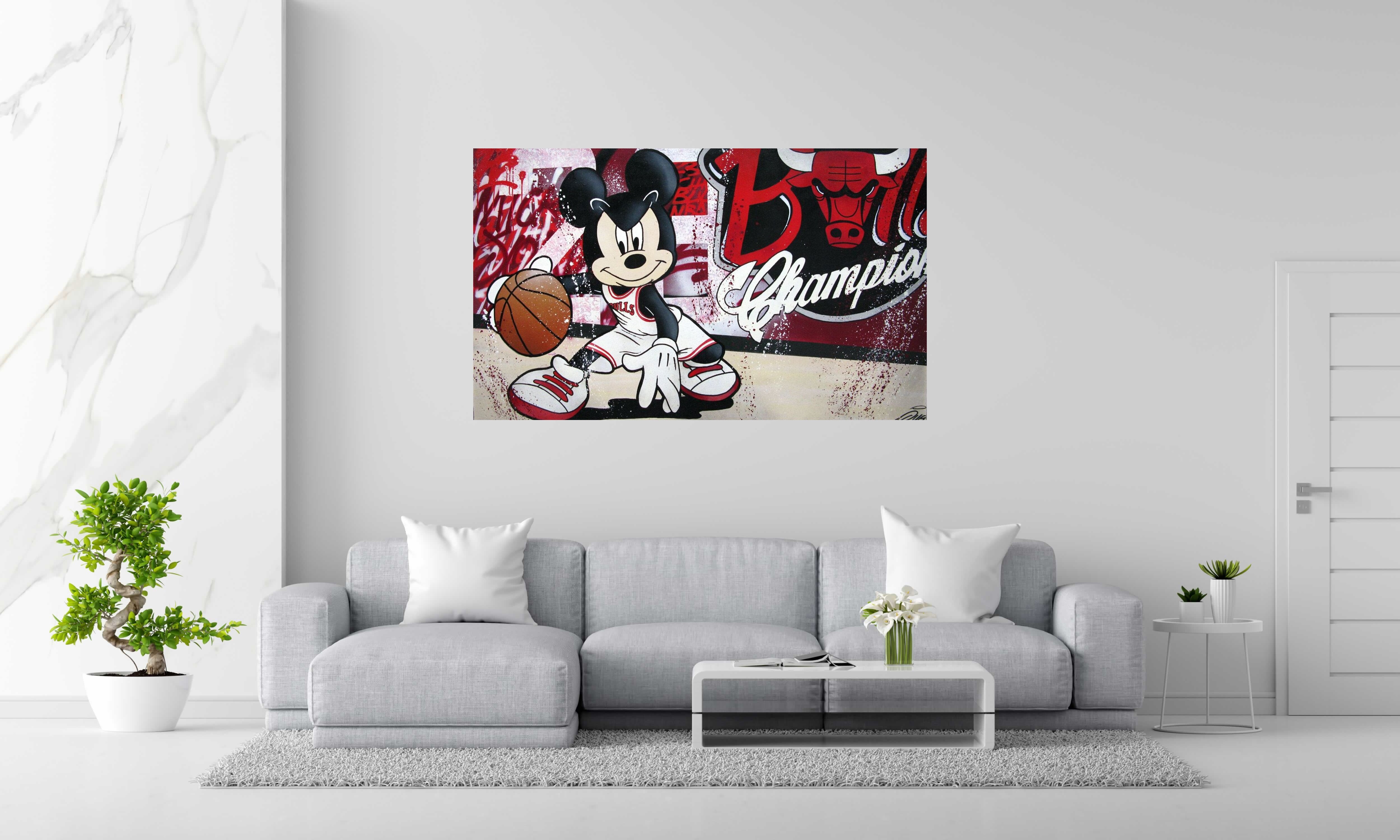 Tableau de JUG a pour titre  MICKEY BULLS style street pop art dim : JUGprix:1500