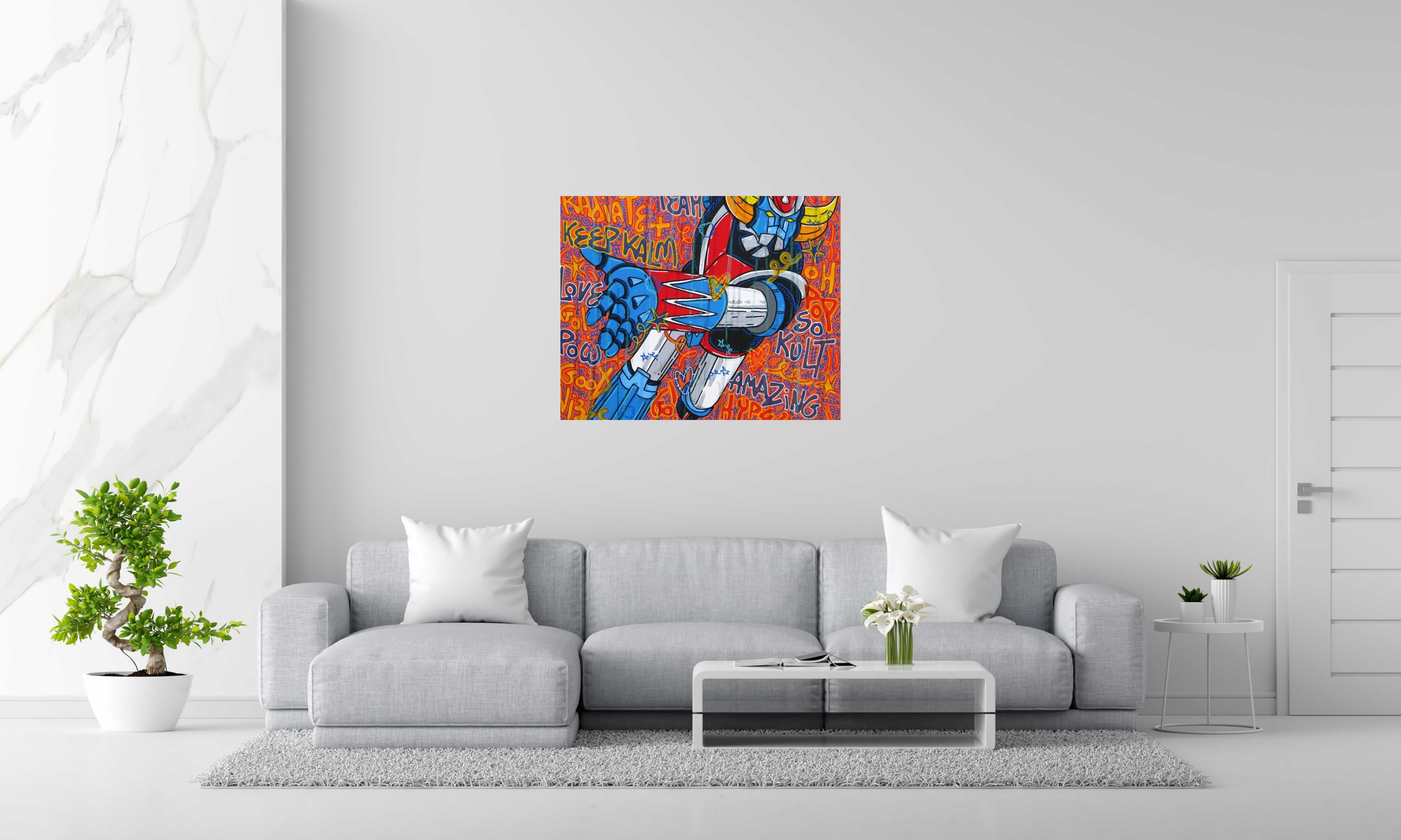 Tableau de RICO SAB a pour titre  Radiate + Goldorak style street pop art dim : RICO SABprix:800