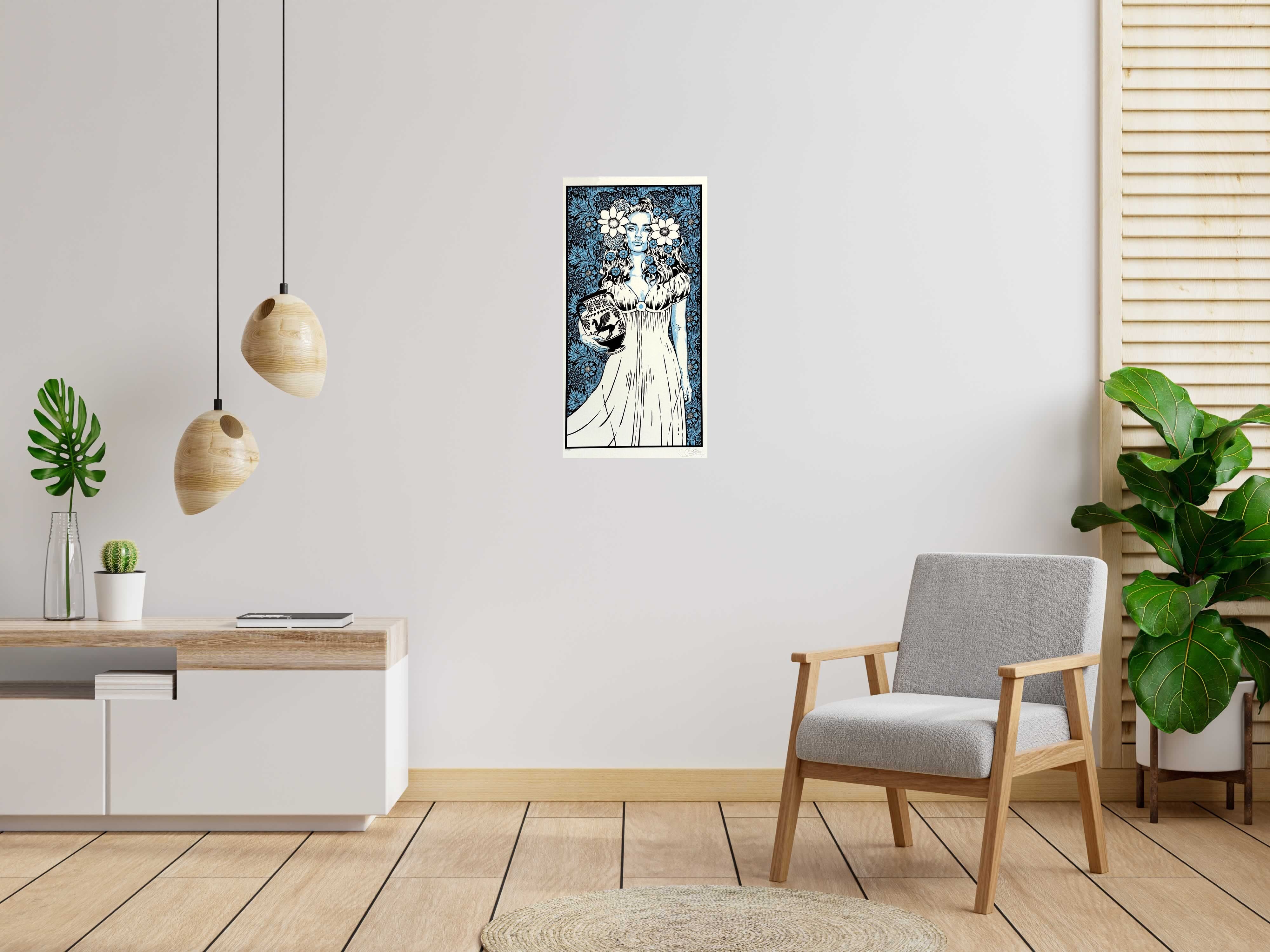 Editions d'art de CHUCK SPERRY a pour titre  Danaïde TEST Bleu style figuratif dim : CHUCK SPERRYprix:600