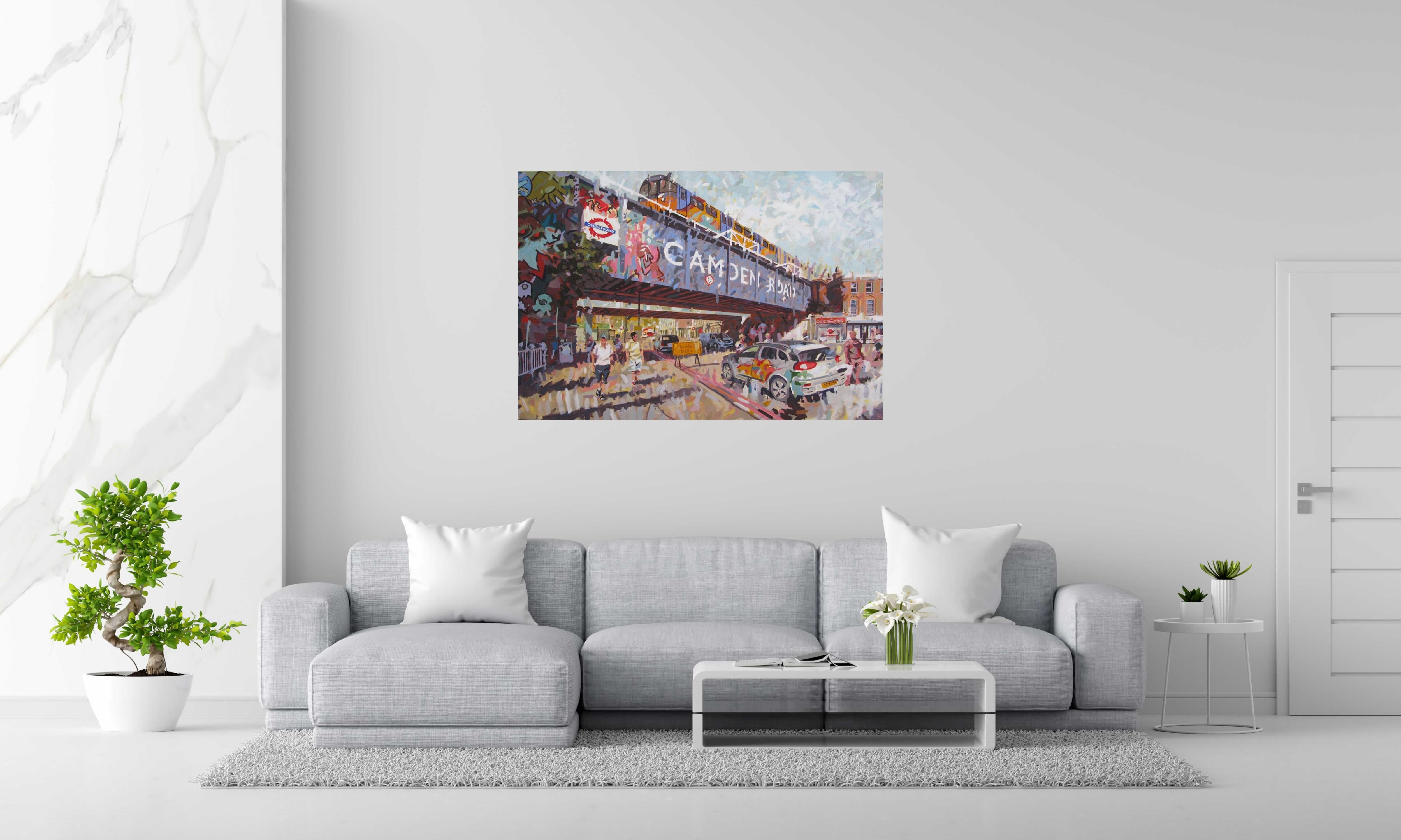 Tableau de HEATON RUDYARD a pour titre  Crossing the pink street style figuratif dim : HEATON RUDYARDprix:2000