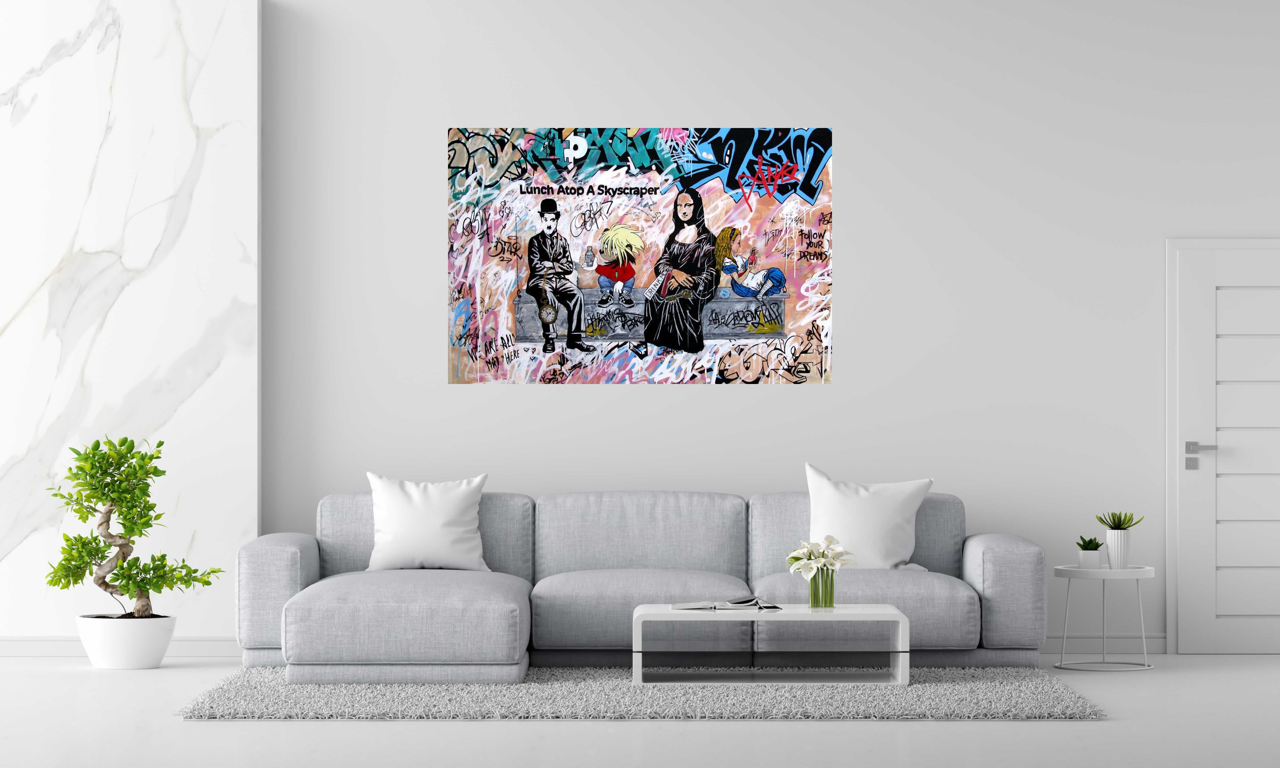 Tableau de PATRICIA GADISSEUR a pour titre  We are all mad here style graffiti, street pop art dim : PATRICIA GADISSEURprix:1500