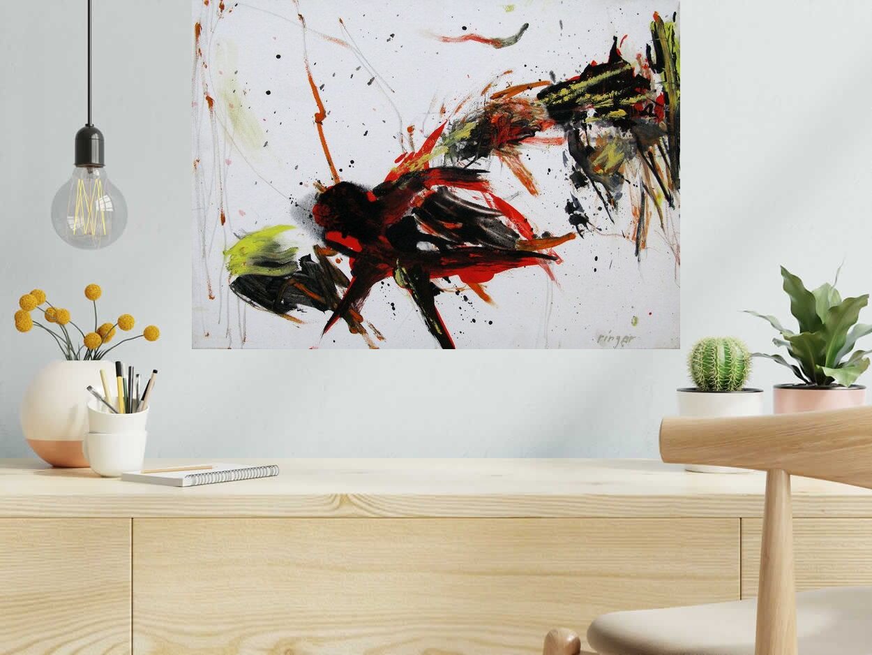 Tableau de RINGER HERVE a pour titre  SANS TITRE style abstrait dim : RINGER HERVEprix:300