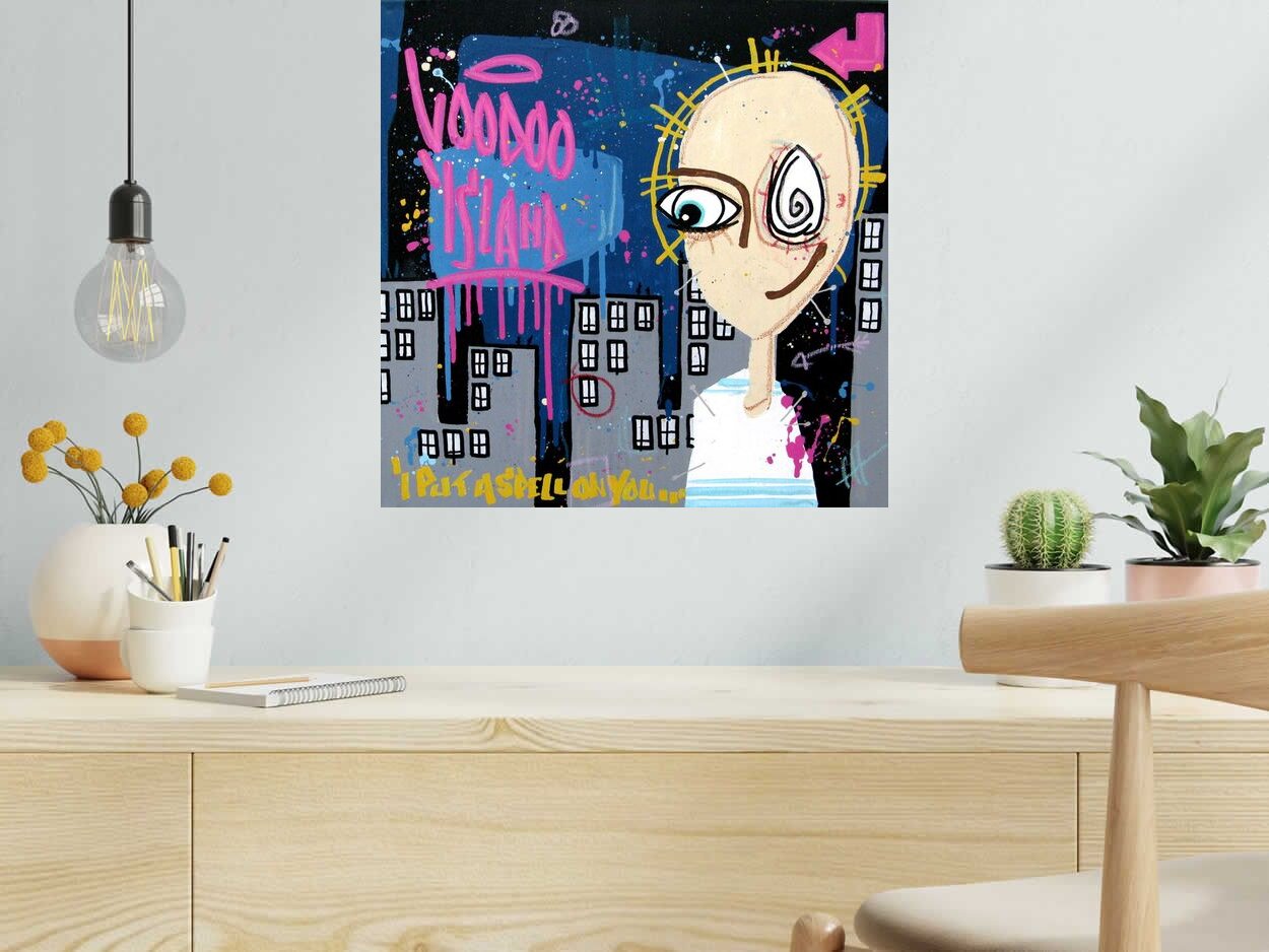 Tableau de DIDIER GOMEZ a pour titre  Voodoo Island style street pop art dim : DIDIER GOMEZprix:290