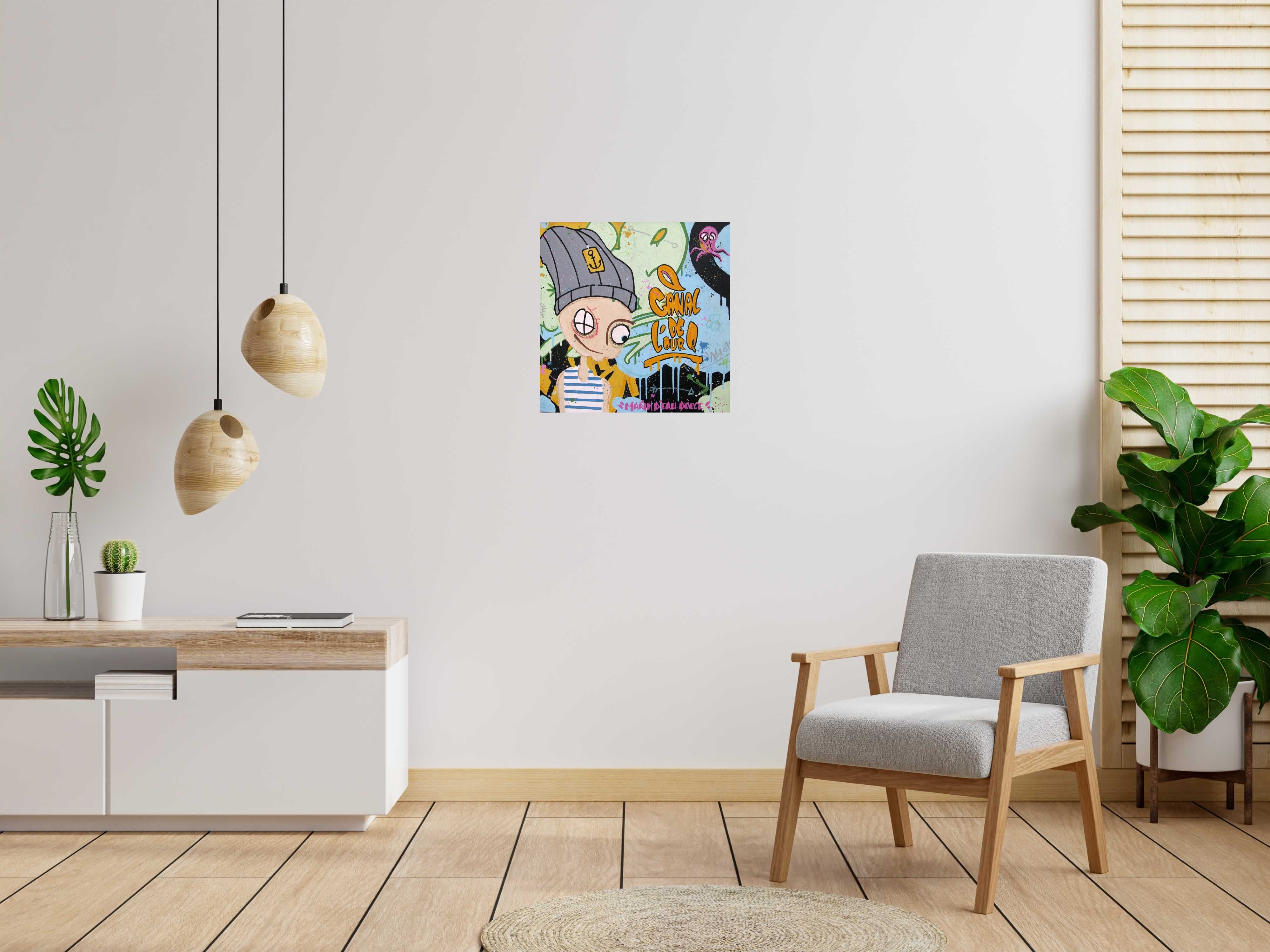 Tableau de DIDIER GOMEZ a pour titre  Marin d'eau douce style street pop art dim : DIDIER GOMEZprix:350