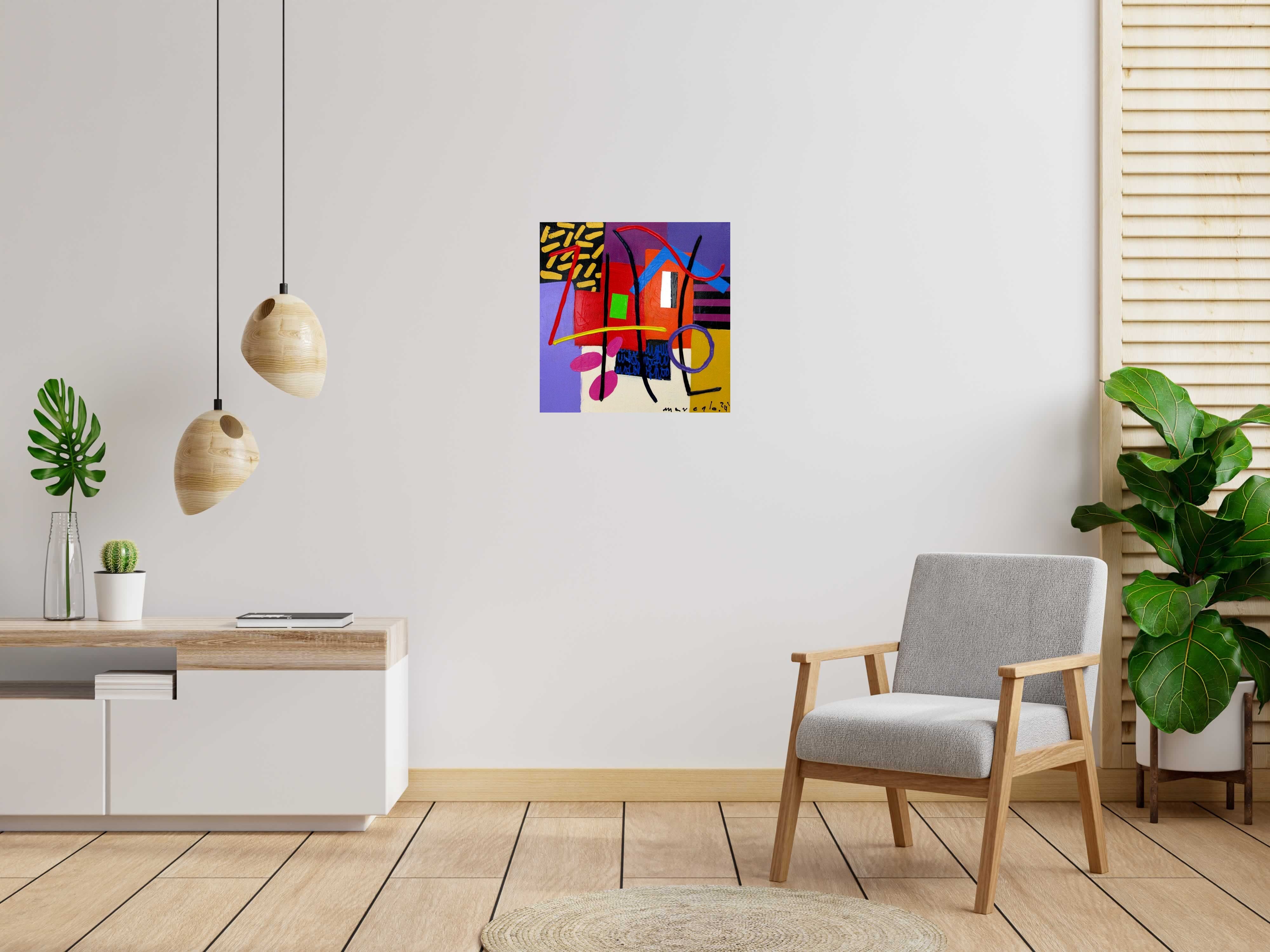 Tableau de MARCELLO CID SAINT JEAN a pour titre  Casa 1 style abstrait dim : MARCELLO CID SAINT JEANprix:320